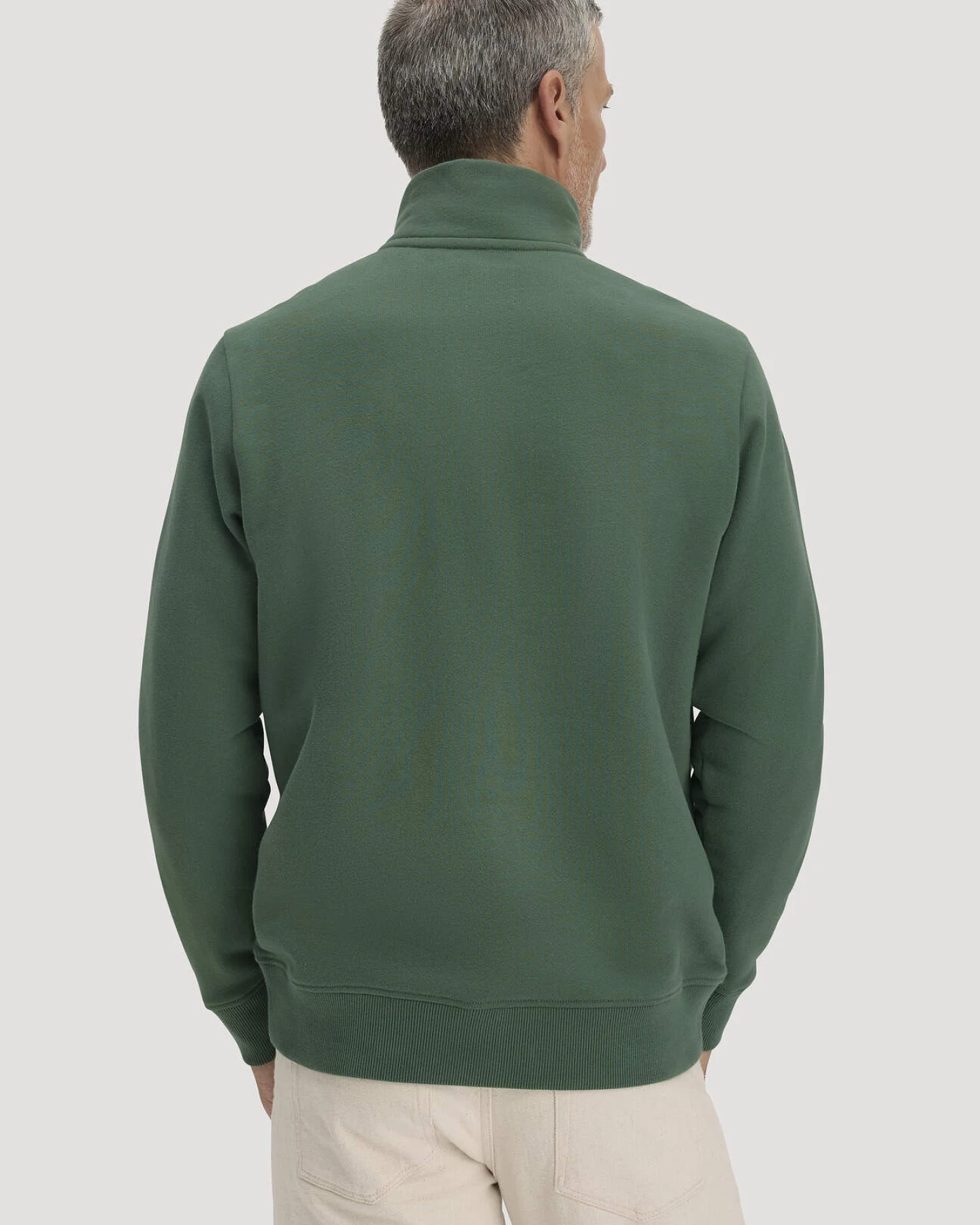 hessnatur Herren Sweat Troyer Regular BETTER RECYCLING aus Bio-Baumwolle - grün - Größe XXL – Ansicht 3