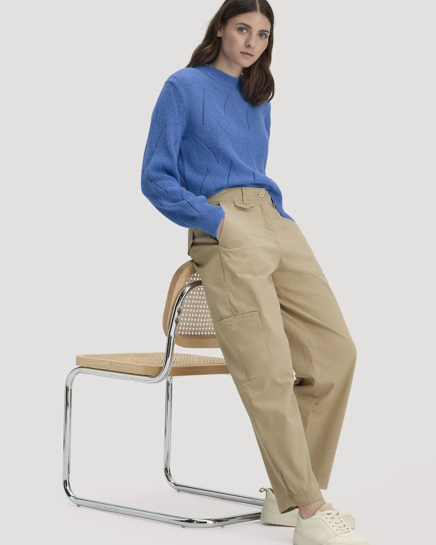 hessnatur Damen Hose Soft Utility Cargo Relaxed aus Bio-Baumwolle - beige - Größe 46 – Ansicht 4
