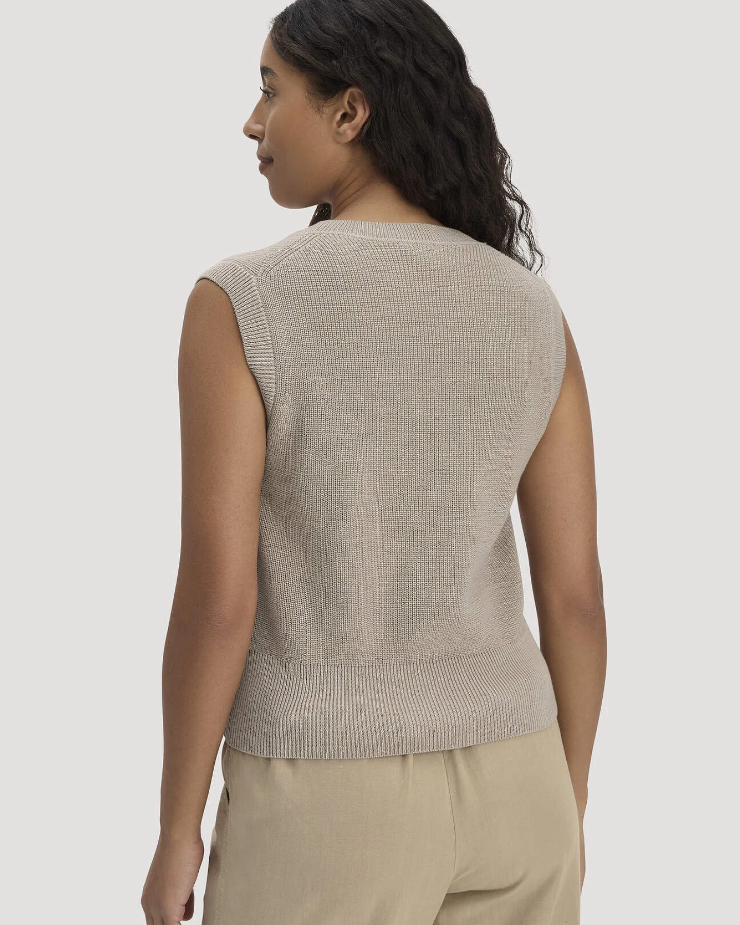hessnatur Damen Strick Top Regular aus Bio-Baumwolle - beige - Größe L – Ansicht 3