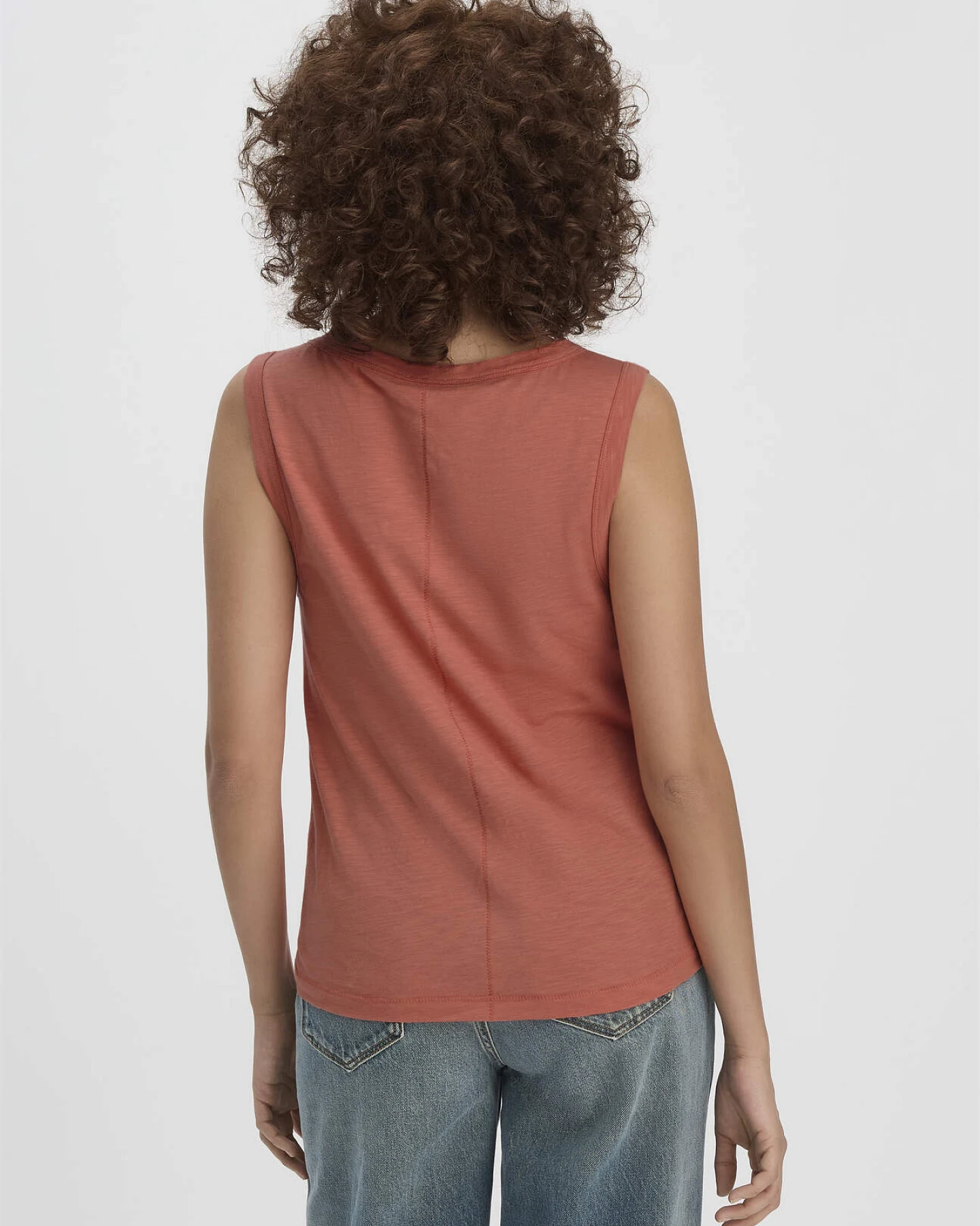 hessnatur Damen Light Slub Jersey Top Regular aus Bio-Baumwolle - orange - Größe 44 – Ansicht 3