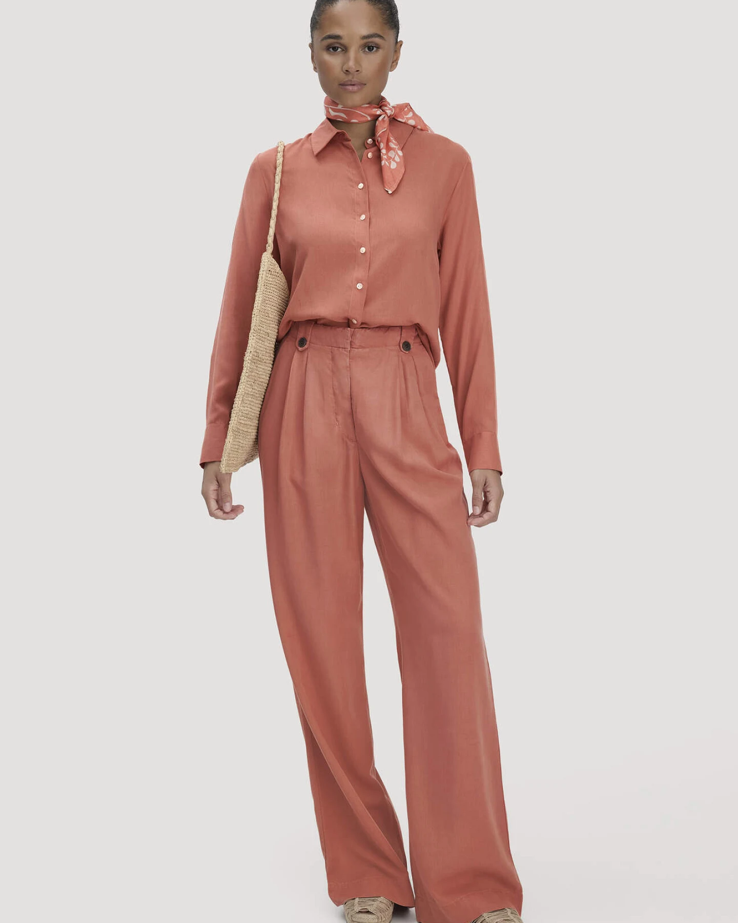 hessnatur Damen Bluse Relaxed aus TENCEL™ Lyocell - orange - Größe 34 – Ansicht 2