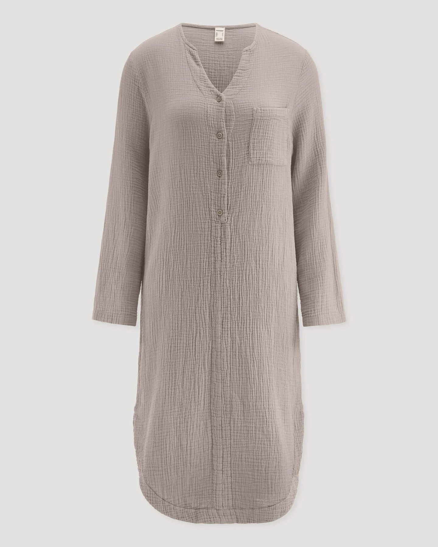 hessnatur Damen Musselin Nachthemd Relaxed PURE COMFORT aus Bio Baumwolle - beige - Größe 34 – Ansicht 3