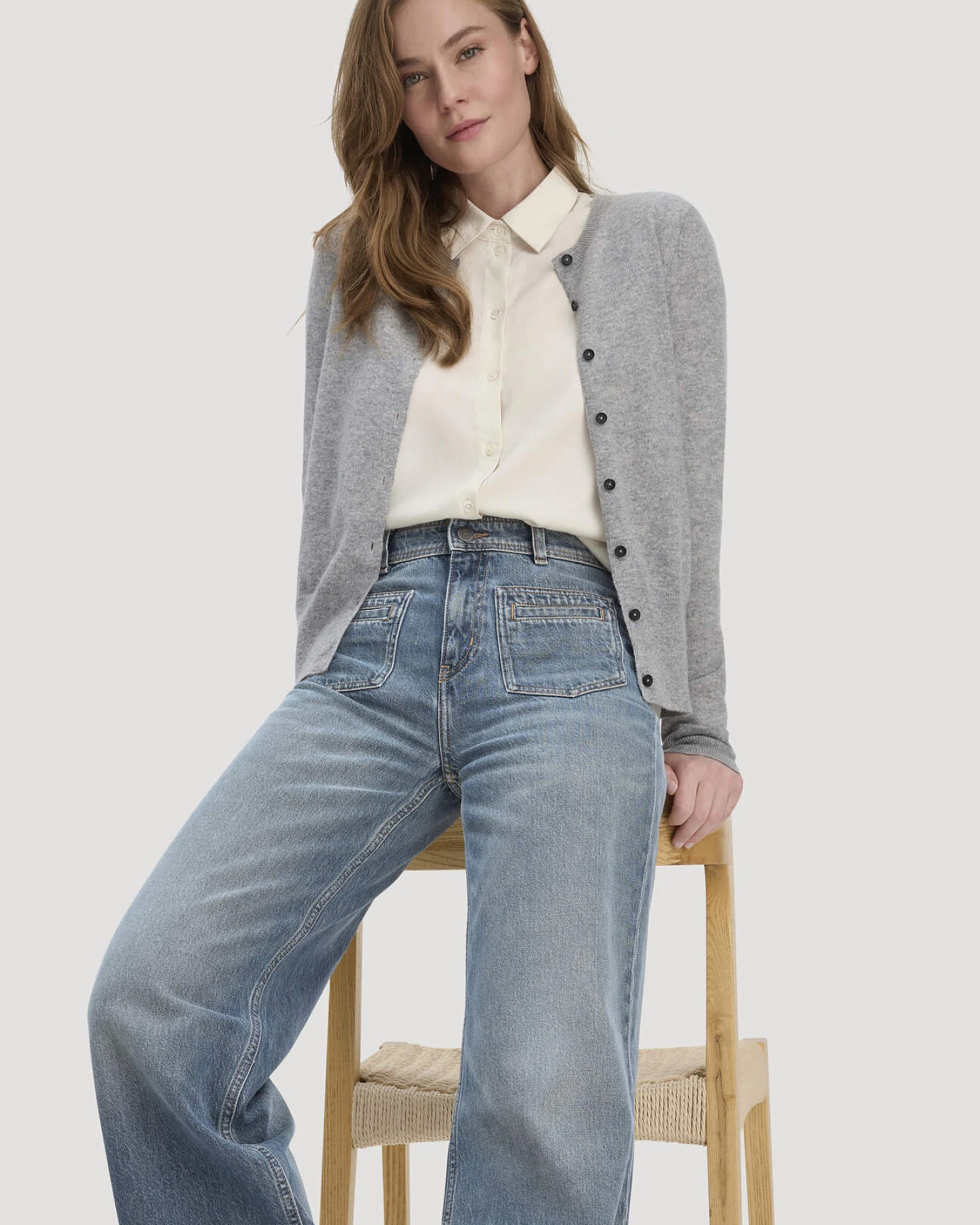 hessnatur Damen Jeans GIERA Straight Relaxed aus Bio-Denim - blau - Größe 32/32 – Ansicht 4