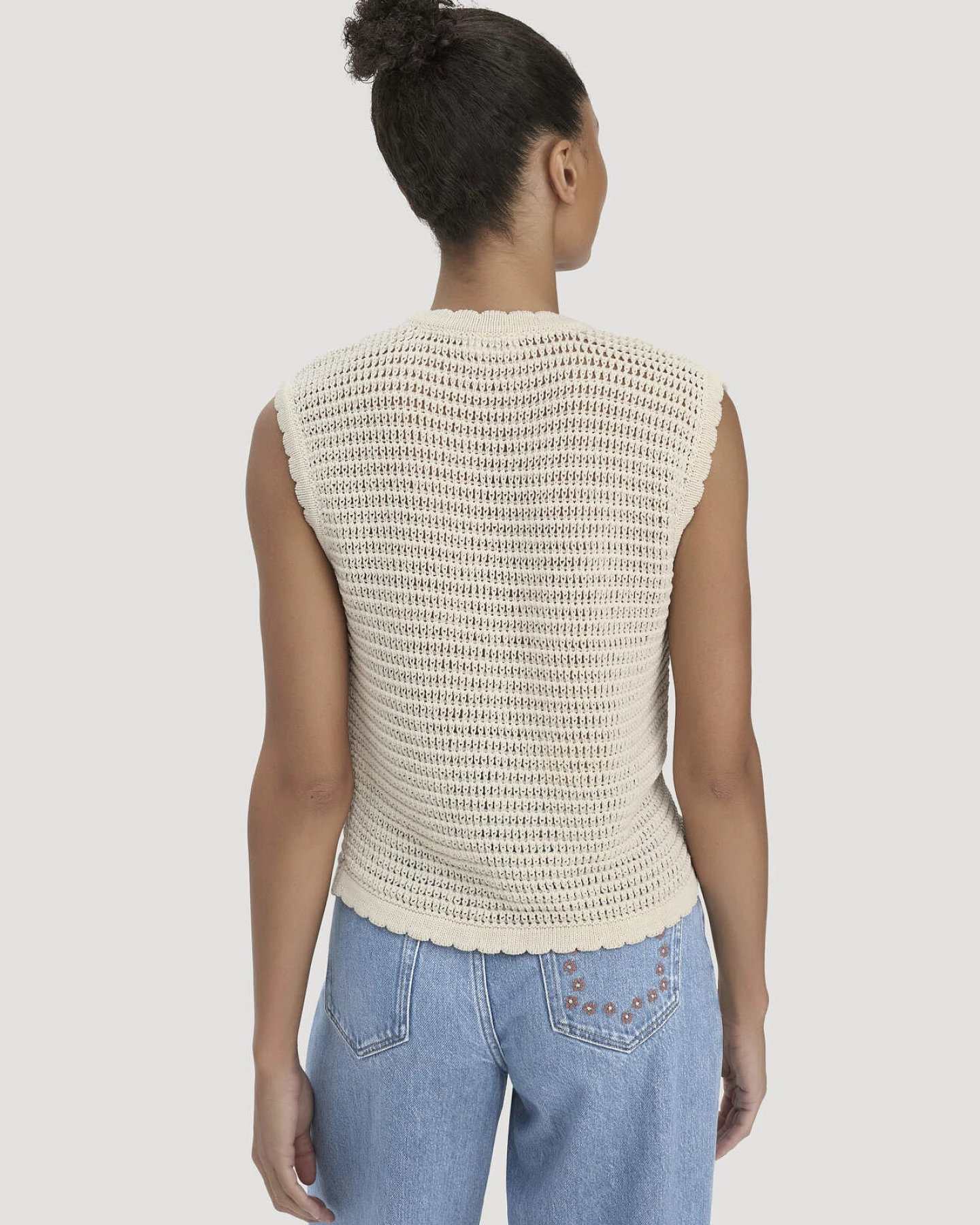 hessnatur Damen Strick Weste Regular aus Baumwolle - beige - Größe XL – Ansicht 3