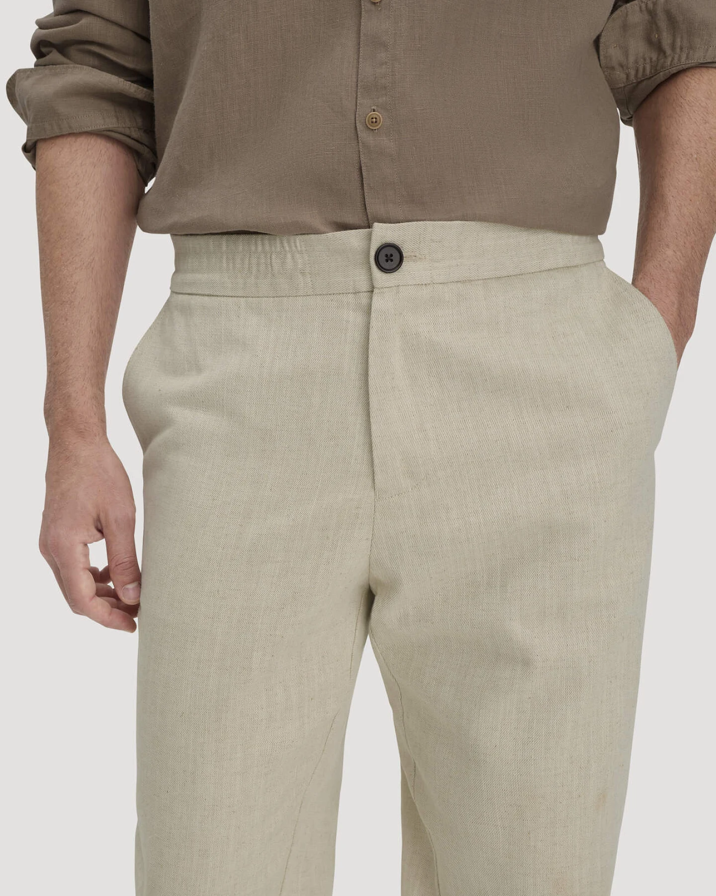 hessnatur Herren Hose ENEA Regular aus Bio-Baumwolle mit Leinen - natur - Größe 38/32 – Ansicht 3