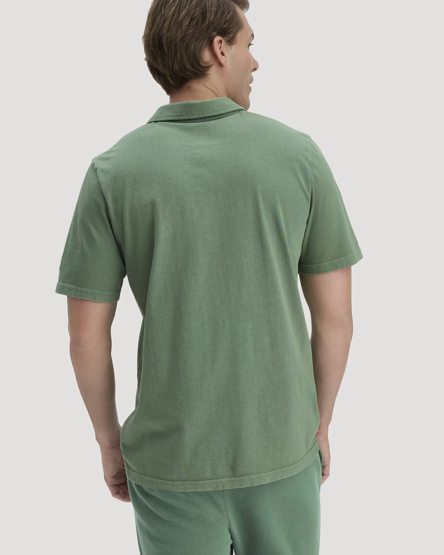 hessnatur Herren Jersey Polo Regular aus Bio-Baumwolle - grün - Größe 54 – Ansicht 3