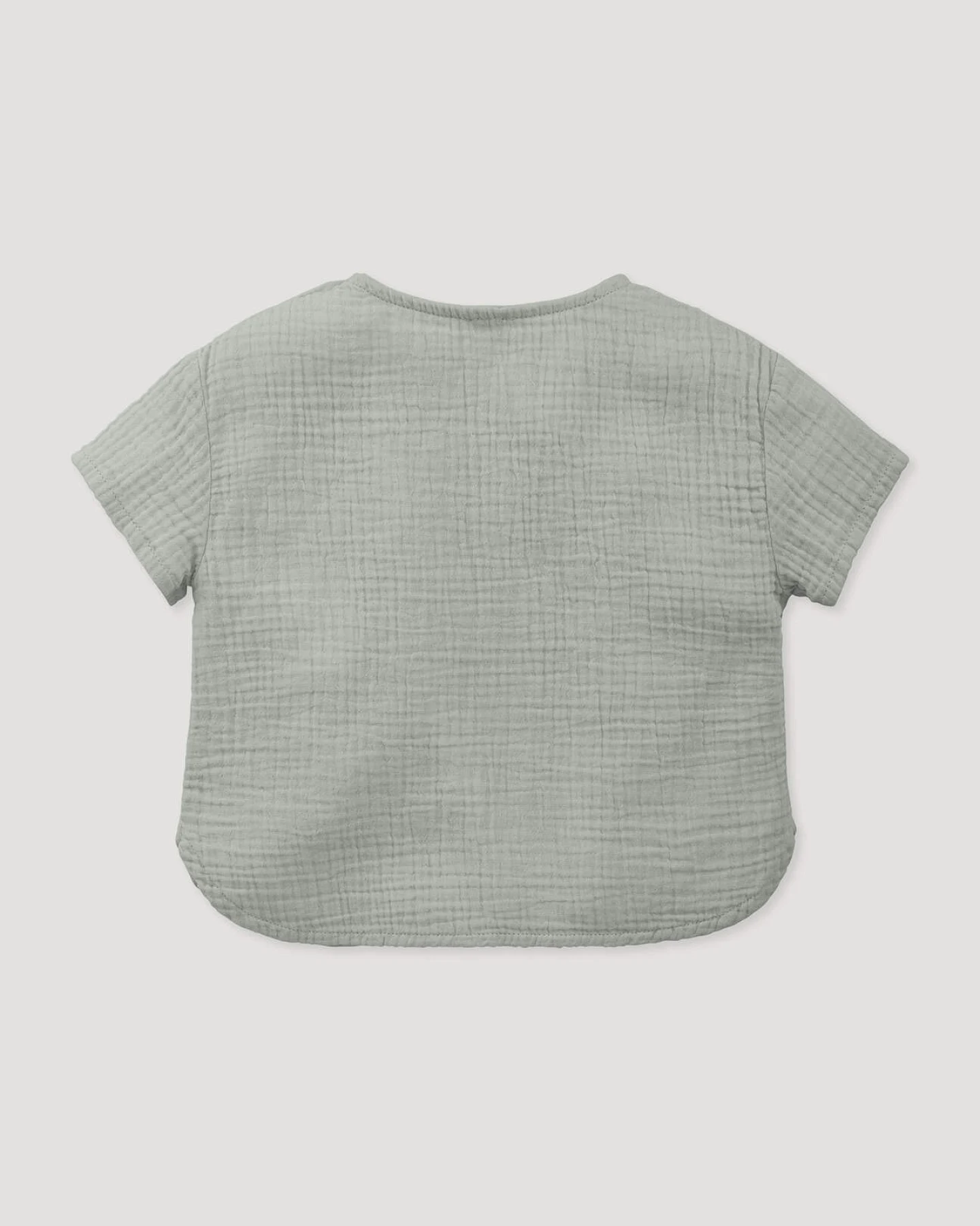 hessnatur Baby Musselin Shirt aus Bio-Baumwolle - grau - Größe 74/80 – Ansicht 3