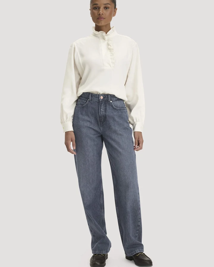 hessnatur Damen Jeans GIERA Straight Relaxed aus Bio-Baumwolle mit recycelter Baumwolle - blau - Größe 28/34