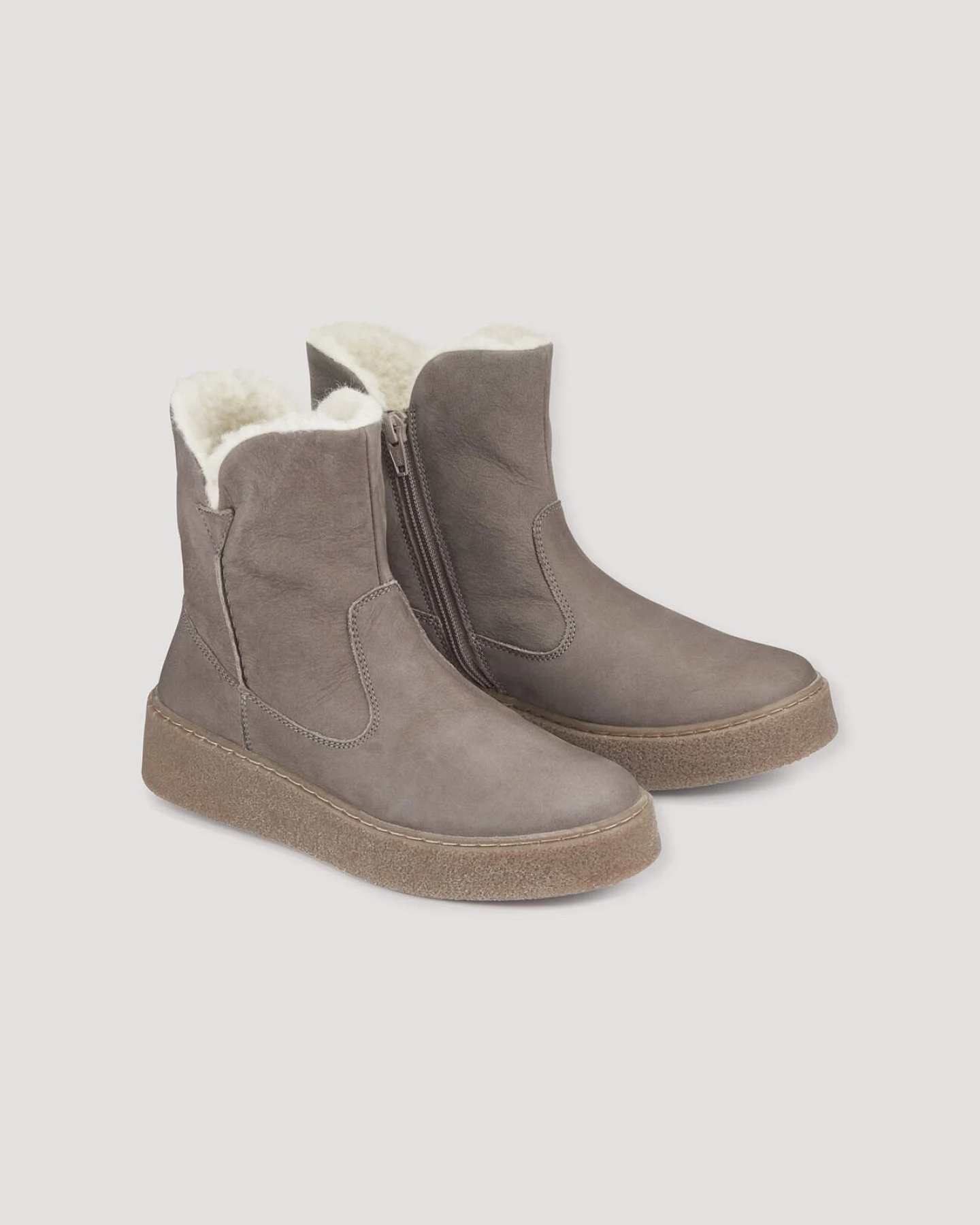 hessnatur Damen Winter-Boot aus Rindsnubukleder - grau - Größe 41 – Ansicht 3