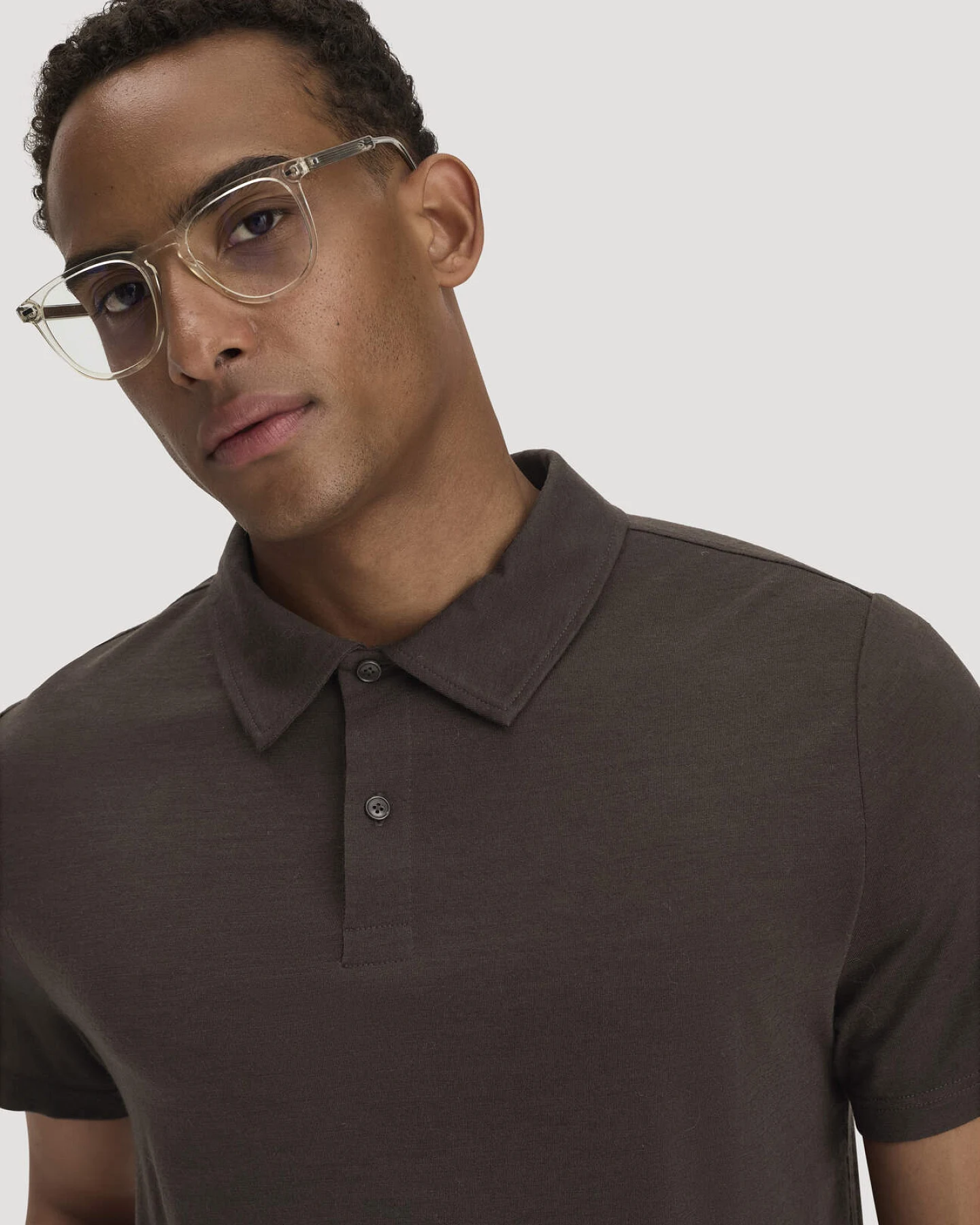 hessnatur Herren Wollshirt Polo Regular aus Bio-Merinowolle - braun - Größe 56 – Ansicht 4