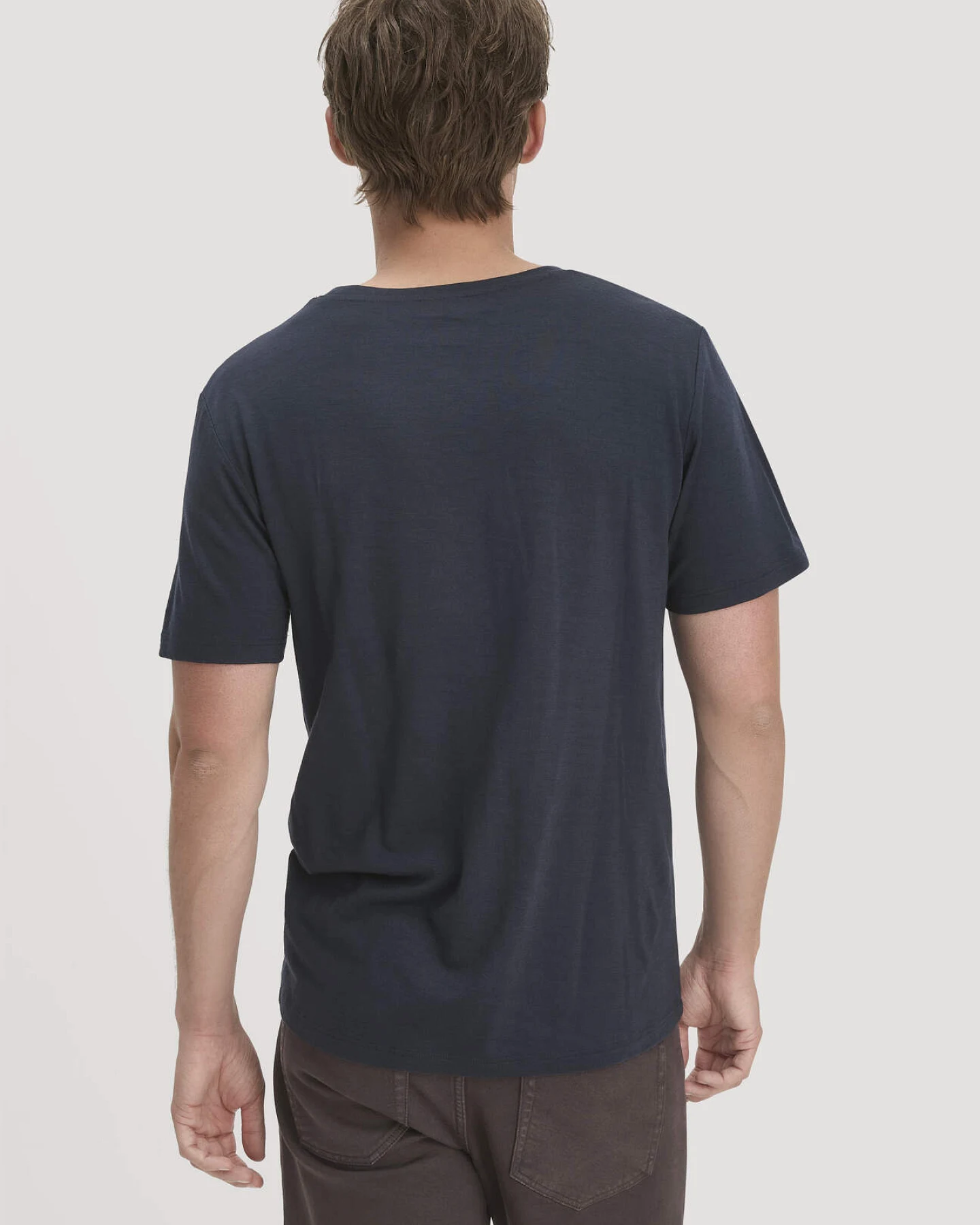 hessnatur Herren Wollshirt Regular aus Bio-Merinowolle - blau - Größe 54 – Ansicht 3