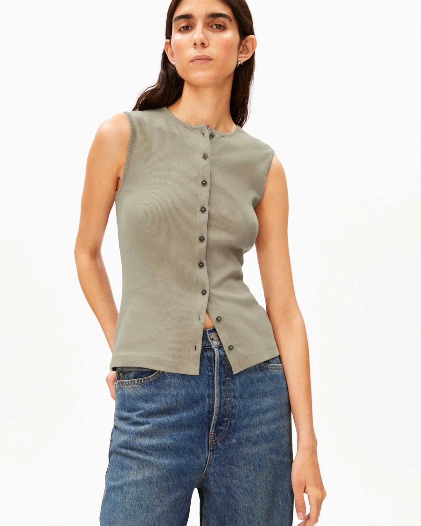 ARMEDANGELS Top RIB BUTTON – Ansicht 2