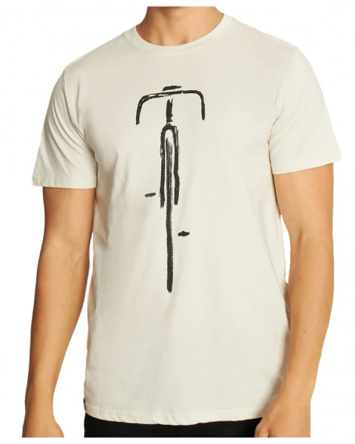 DEDICATED - T-Shirt Stockholm Bike Front - T-Shirt Gr S beige