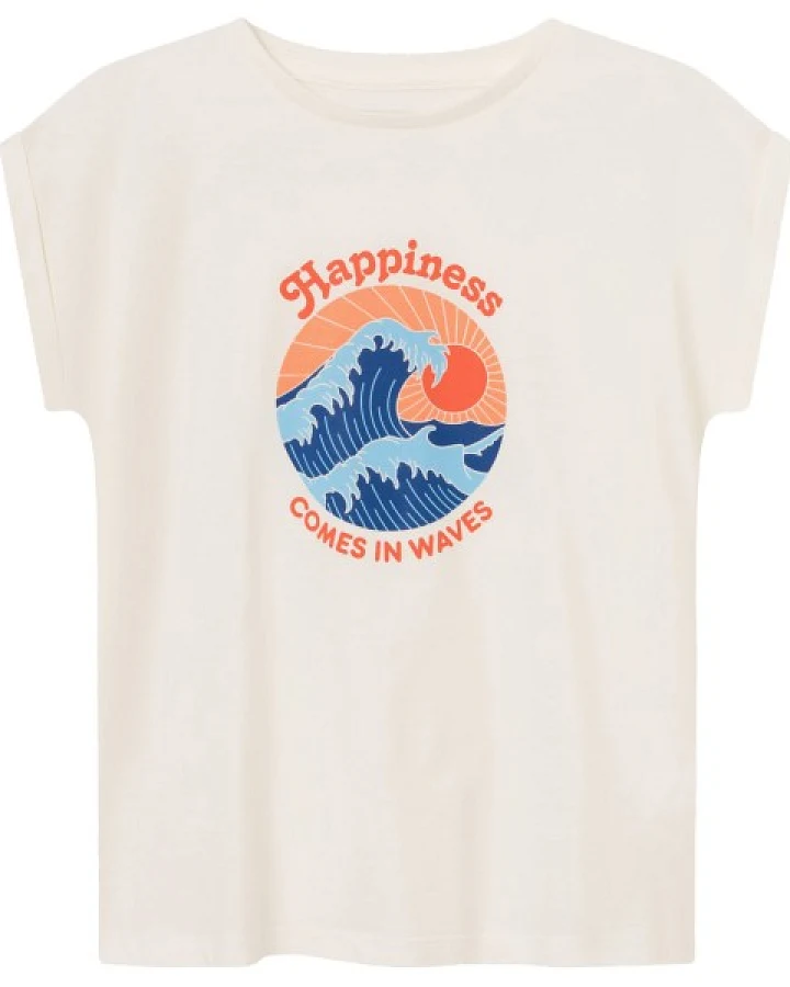 DEDICATED - Women's T-Shirt Visby Happiness - T-Shirt Gr L weiß