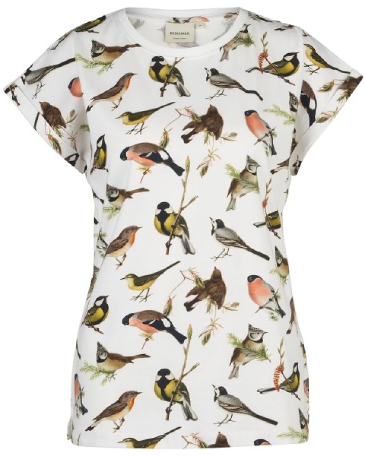 Produktseite: DEDICATED - Women's T-Shirt Visby Autumn Birds - T-Shirt Gr XS weiß