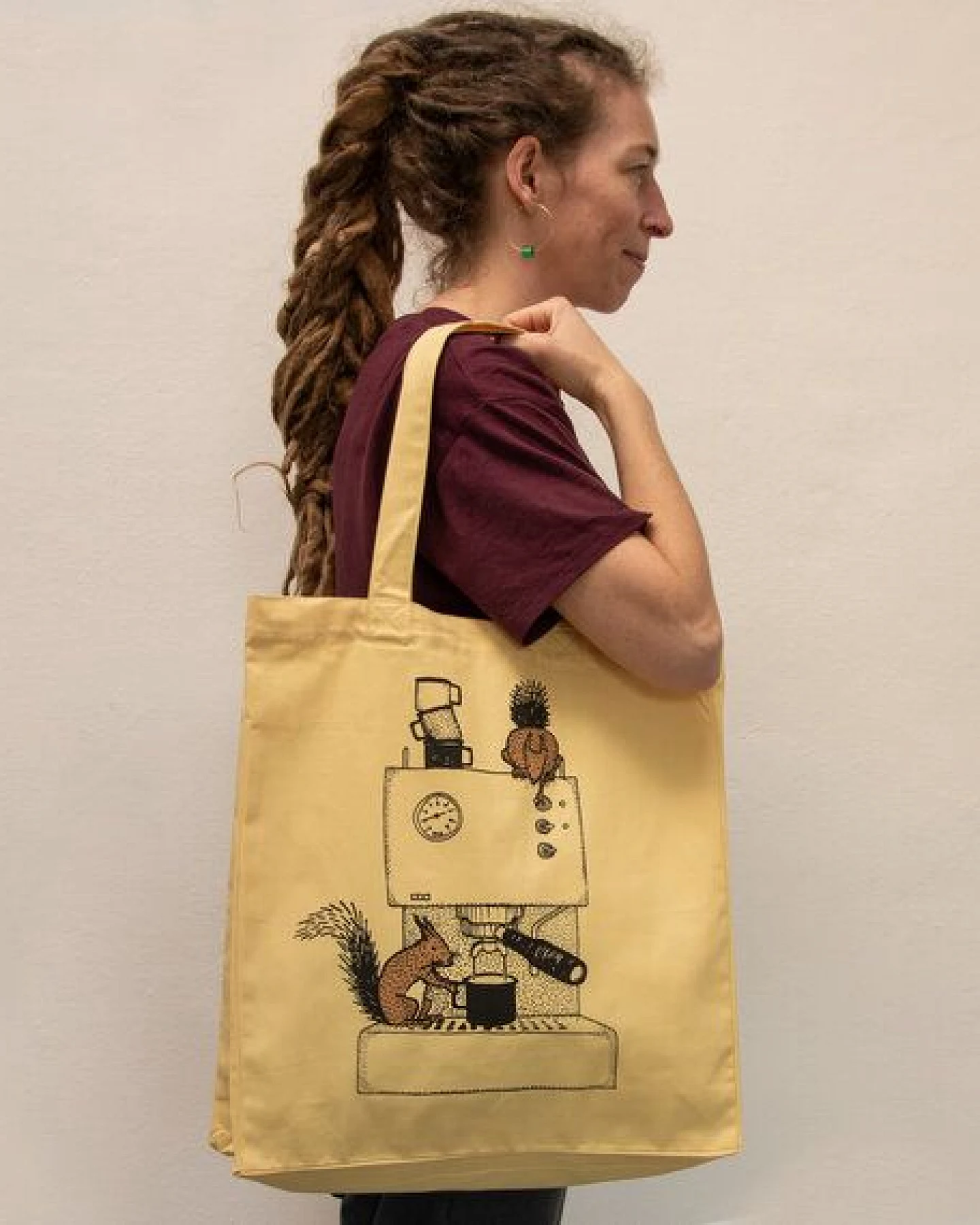 Cmig Kaffeehörnchen Tote Bag / Jutebeutel mit Kaffe und Eichhörnchen – Ansicht 4