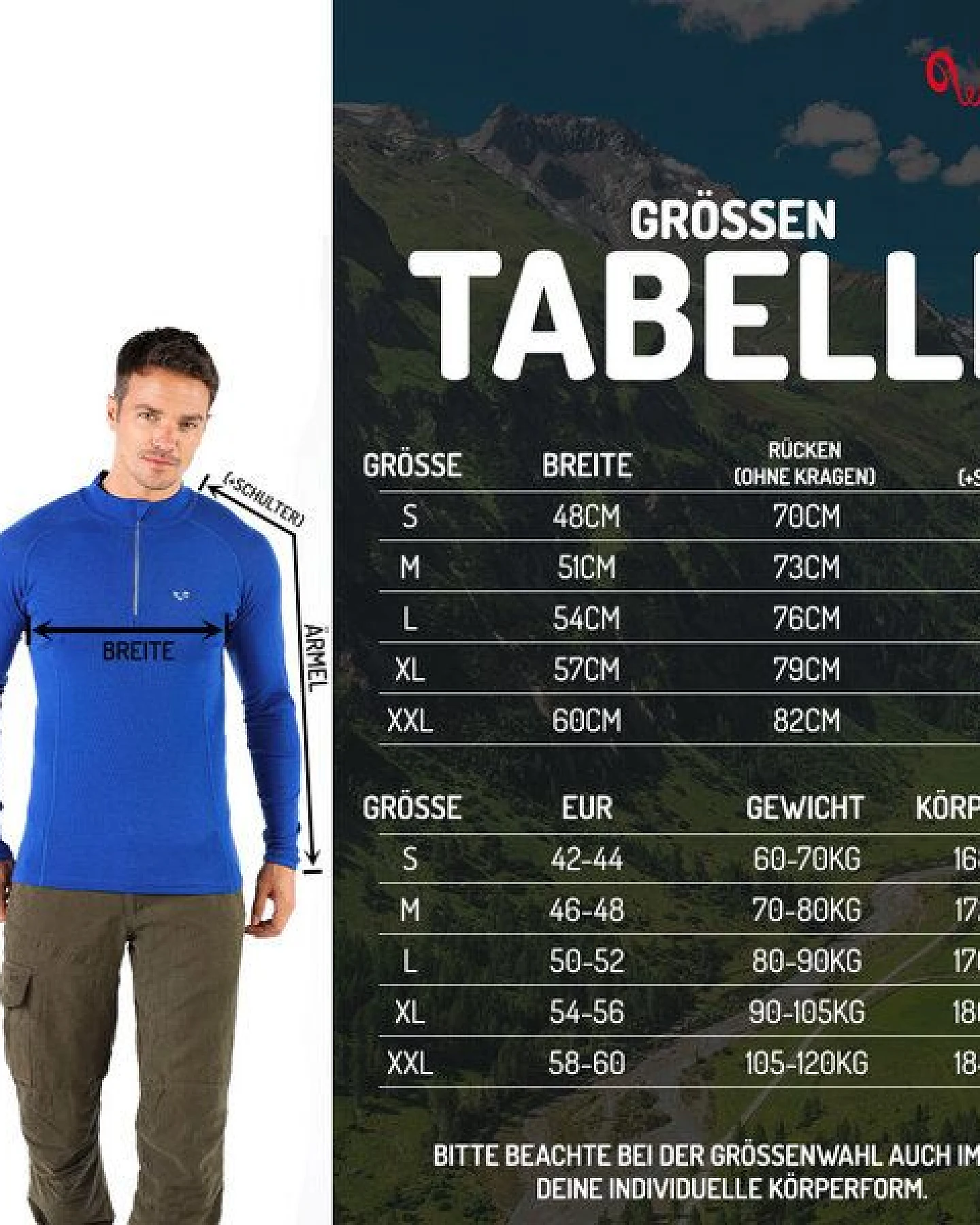 Woolona Langarmshirt - ASTRO - 100% Merinowolle (Zip) – Ansicht 3