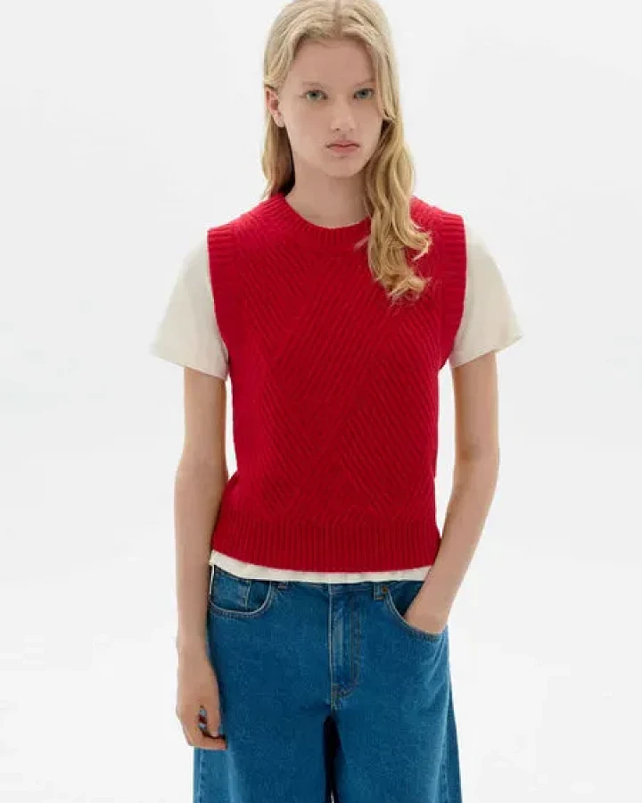 Produktseite: thinking mu Damen Weste - Kaia Knitted Vest - aus Wolle