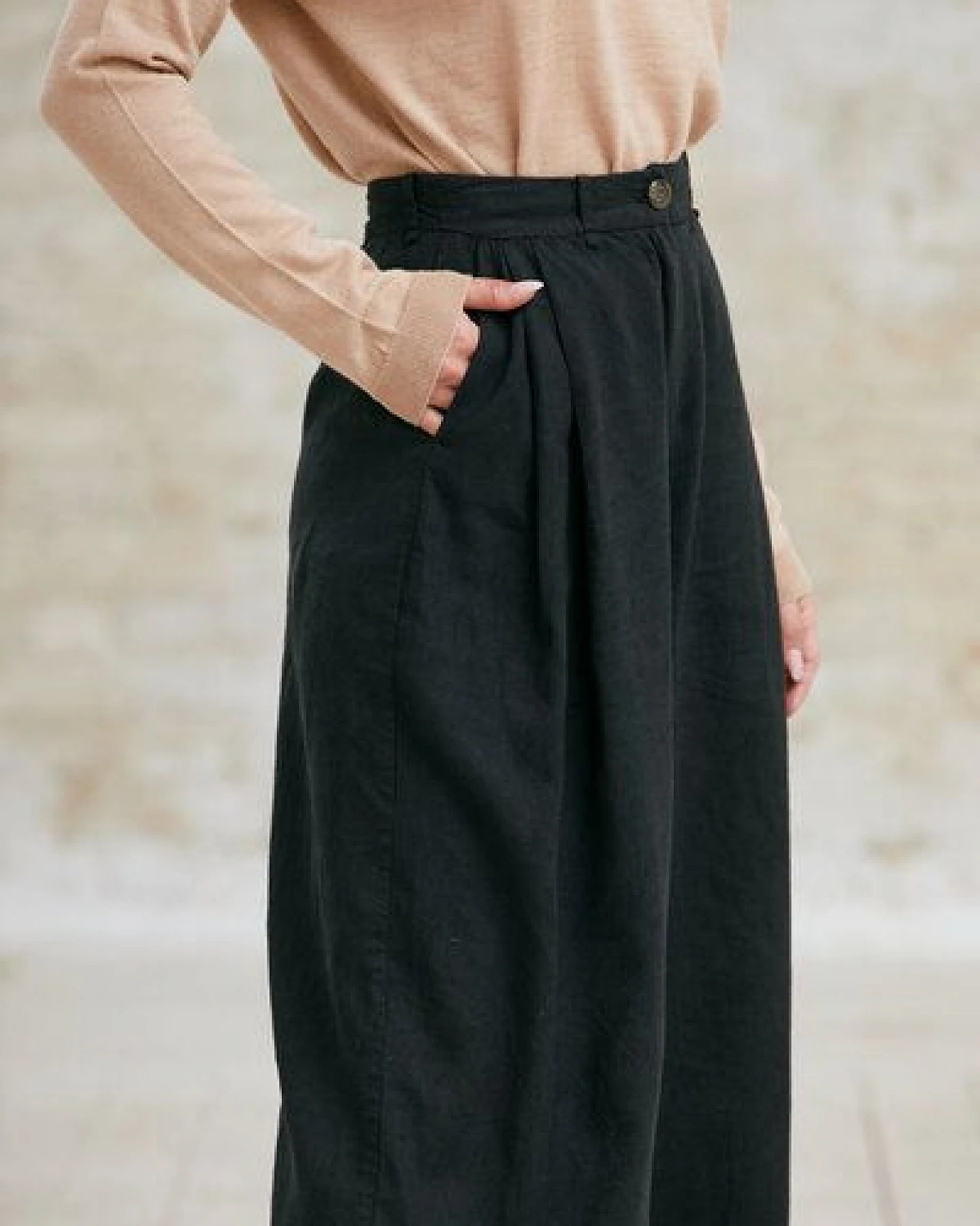 Jyoti - Fair Works Hanf/Tencel Culotte Awasi Schwarz – Ansicht 3