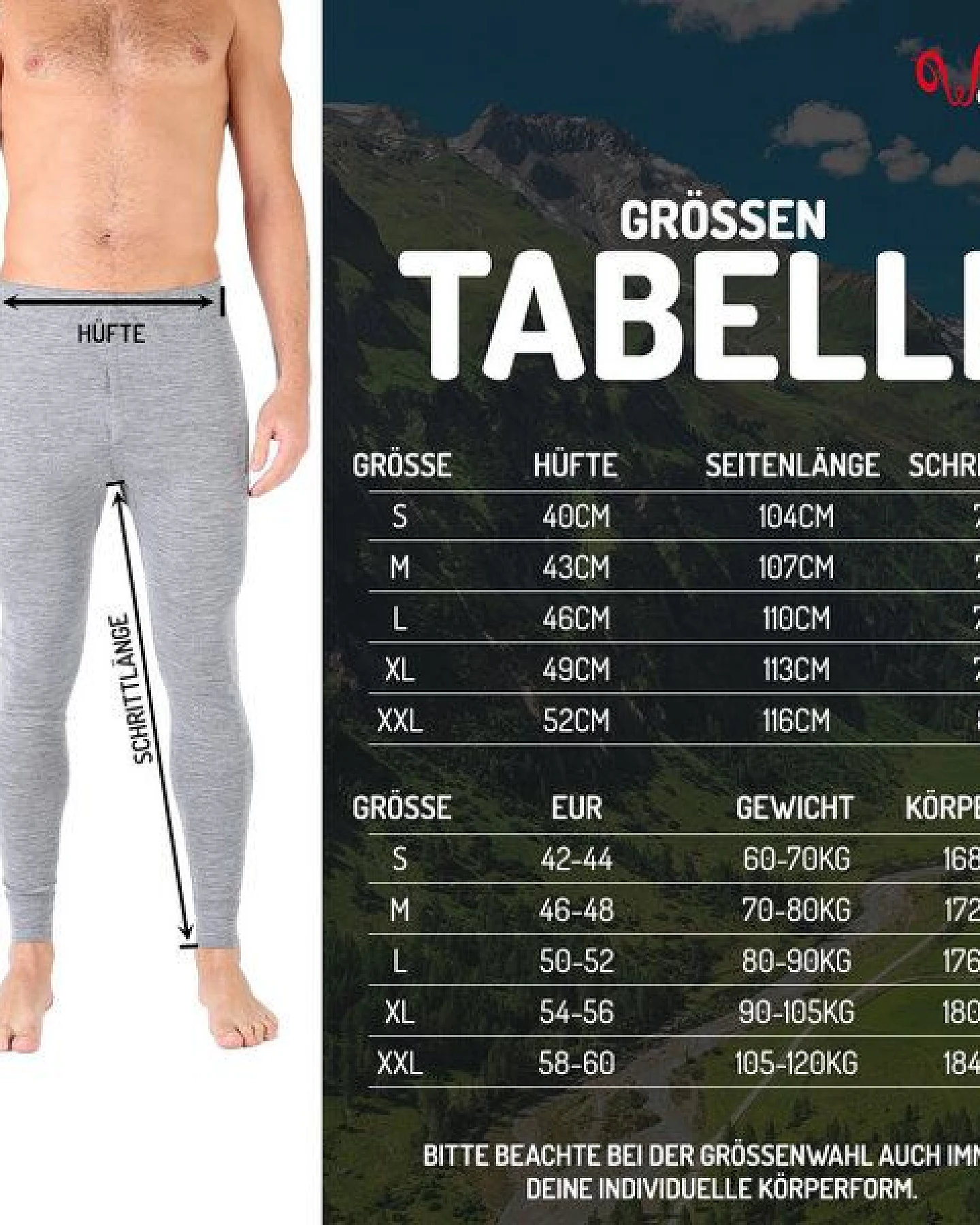 Woolona Merino Unterhose Herren - ATLAS - 100% Merinowolle – Ansicht 4