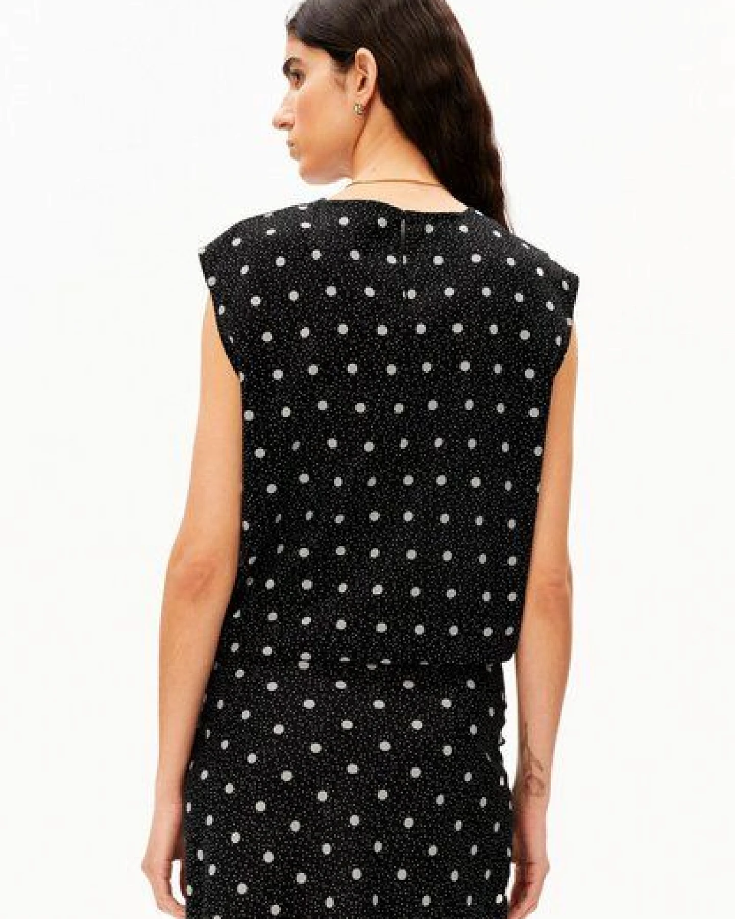 ARMEDANGELS DOT DRAWSTRING Damen Bluse aus Visokse-Mix – Ansicht 2