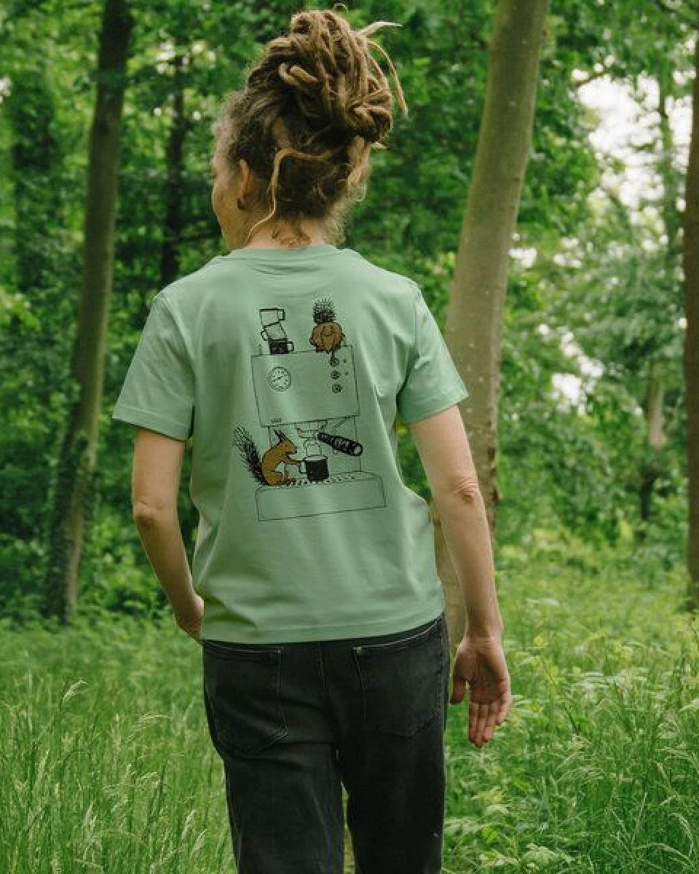 Cmig Damen T-Shirt Kaffee-Hörnchen für Espressoliebhaber – Ansicht 3