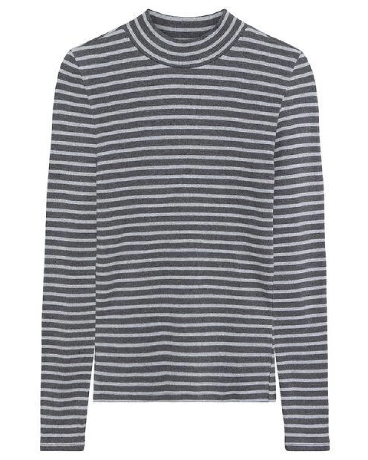 KnowledgeCotton Apparel Ripp-Longsleeve High Neck