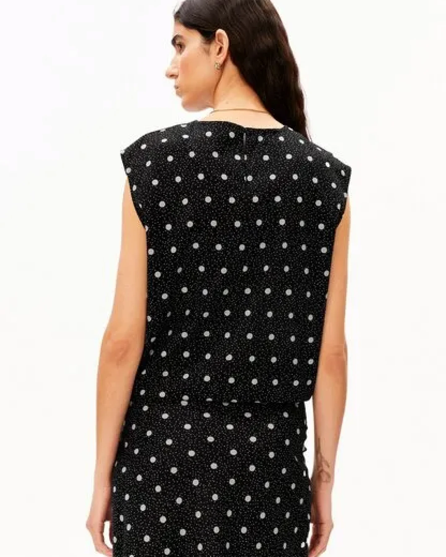 ARMEDANGELS DOT DRAWSTRING Damen Bluse aus Visokse-Mix – Ansicht 2
