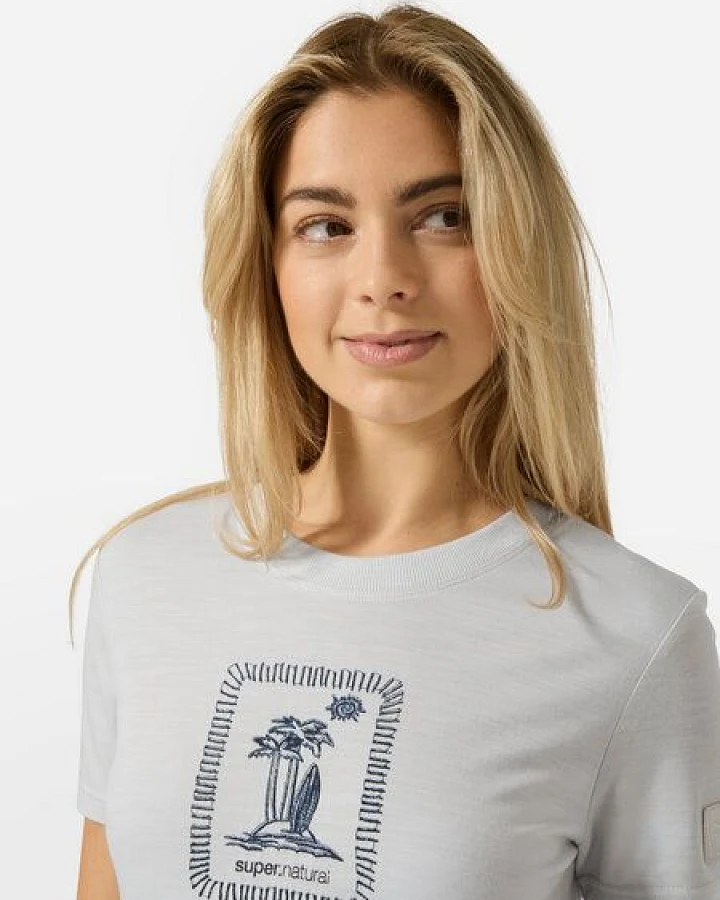 super.natural Merino T-Shirt W PALM ISLAND BIO J TEE für Damen, Merino