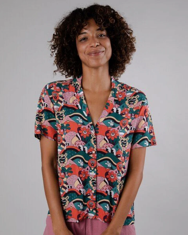 Brava Fabrics Kurzarm-Bluse Yeye Weller Aloha