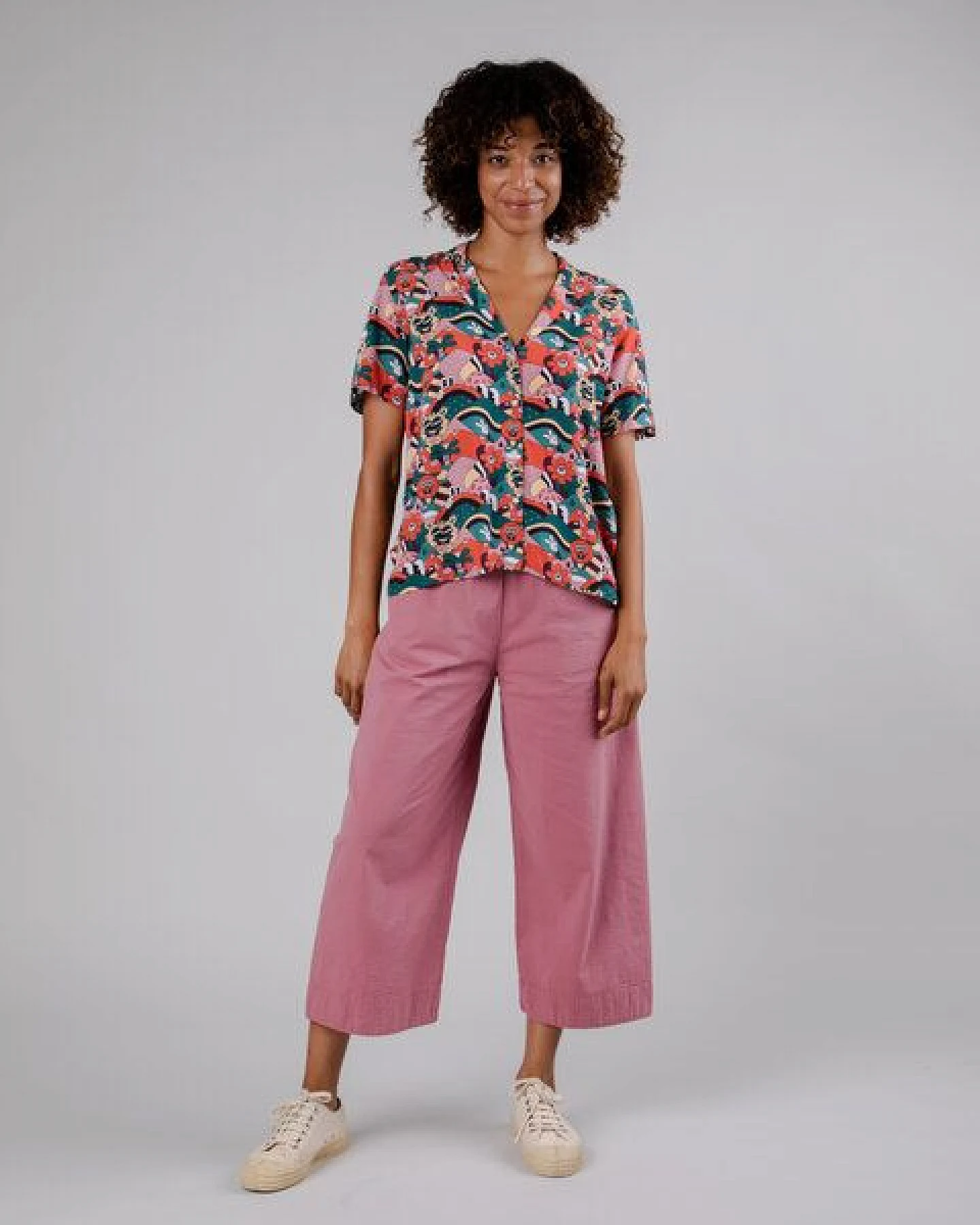 Brava Fabrics Kurzarm-Bluse Yeye Weller Aloha – Ansicht 3