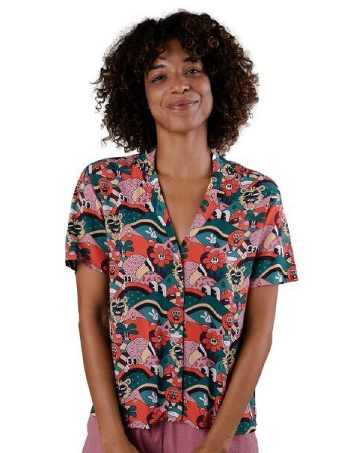 Brava Fabrics Kurzarm-Bluse Yeye Weller Aloha
