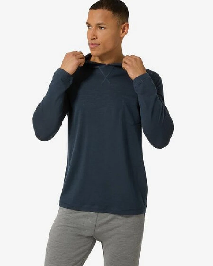 super.natural Kapuzenlongsleeve LIGHT BIO J HOODIE für Herren, nachhaltig, Merino