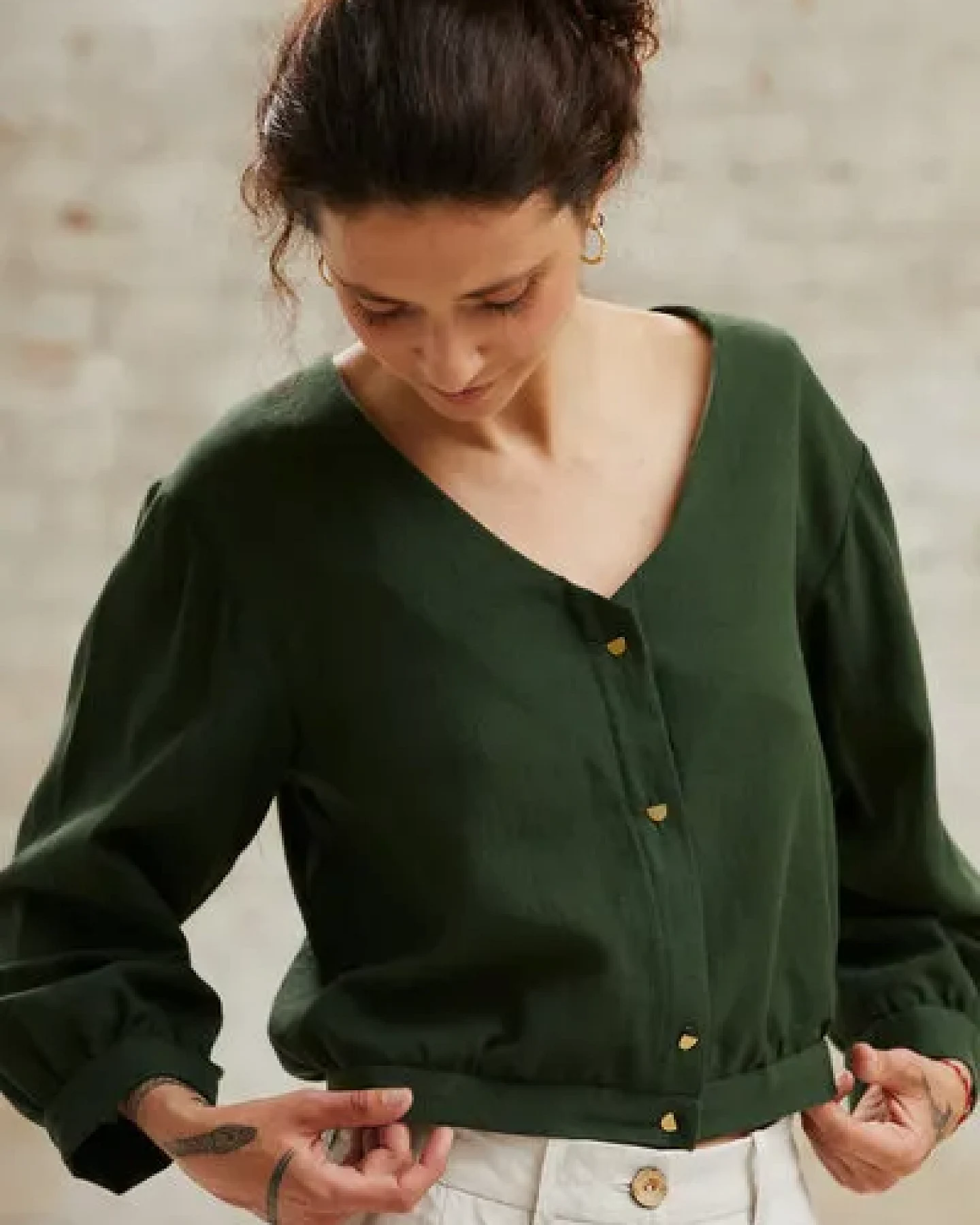 Jyoti - Fair Works Baumwoll Bluse Sahay – Ansicht 4
