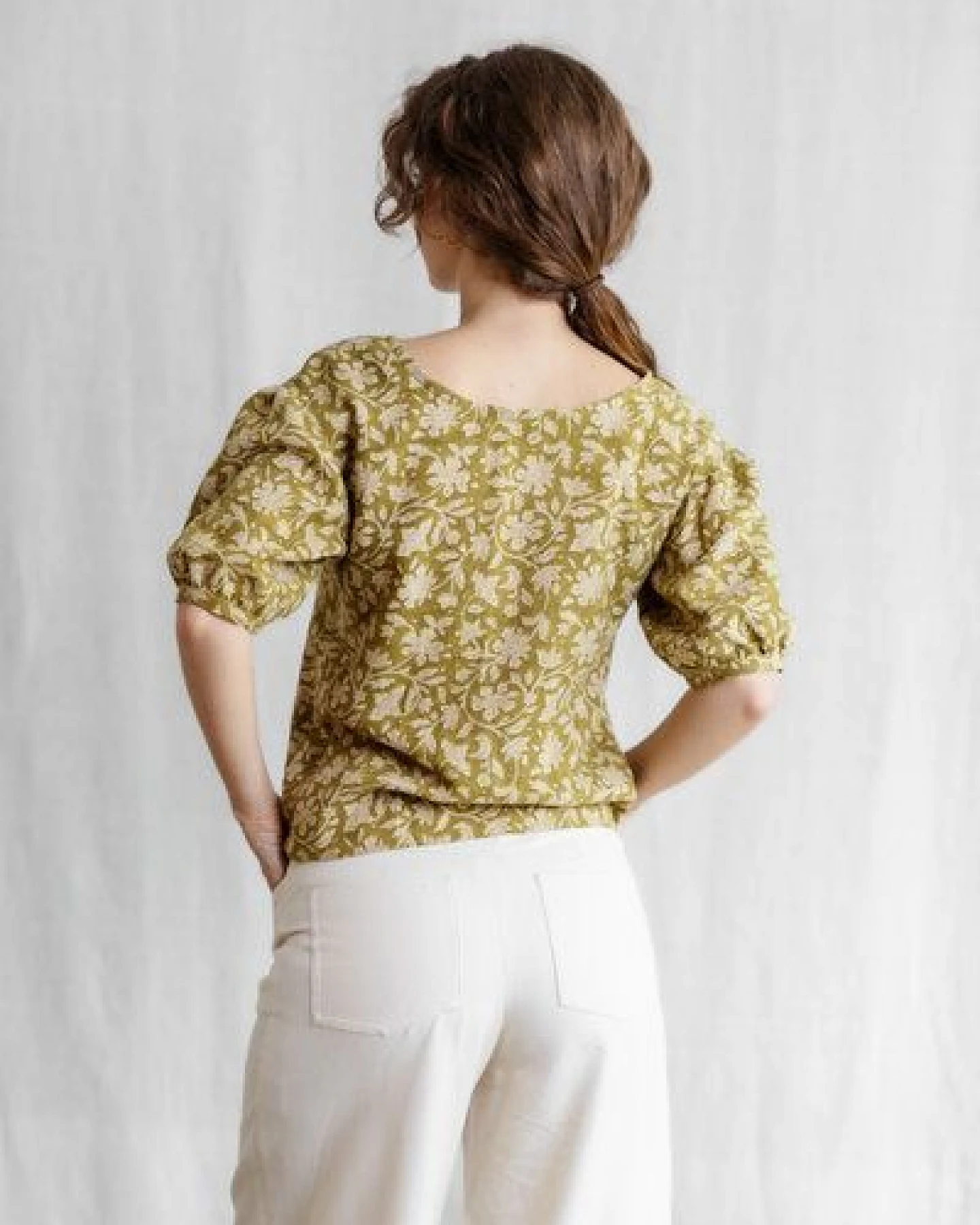 Jyoti - Fair Works Hanf/ Tencel Bluse Kalira Blockprint – Ansicht 3