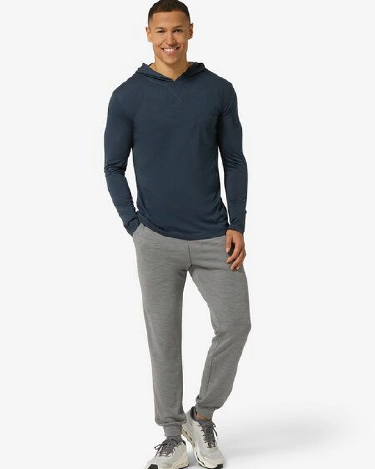 super.natural Kapuzenlongsleeve LIGHT BIO J HOODIE für Herren, nachhaltig, Merino – Ansicht 3