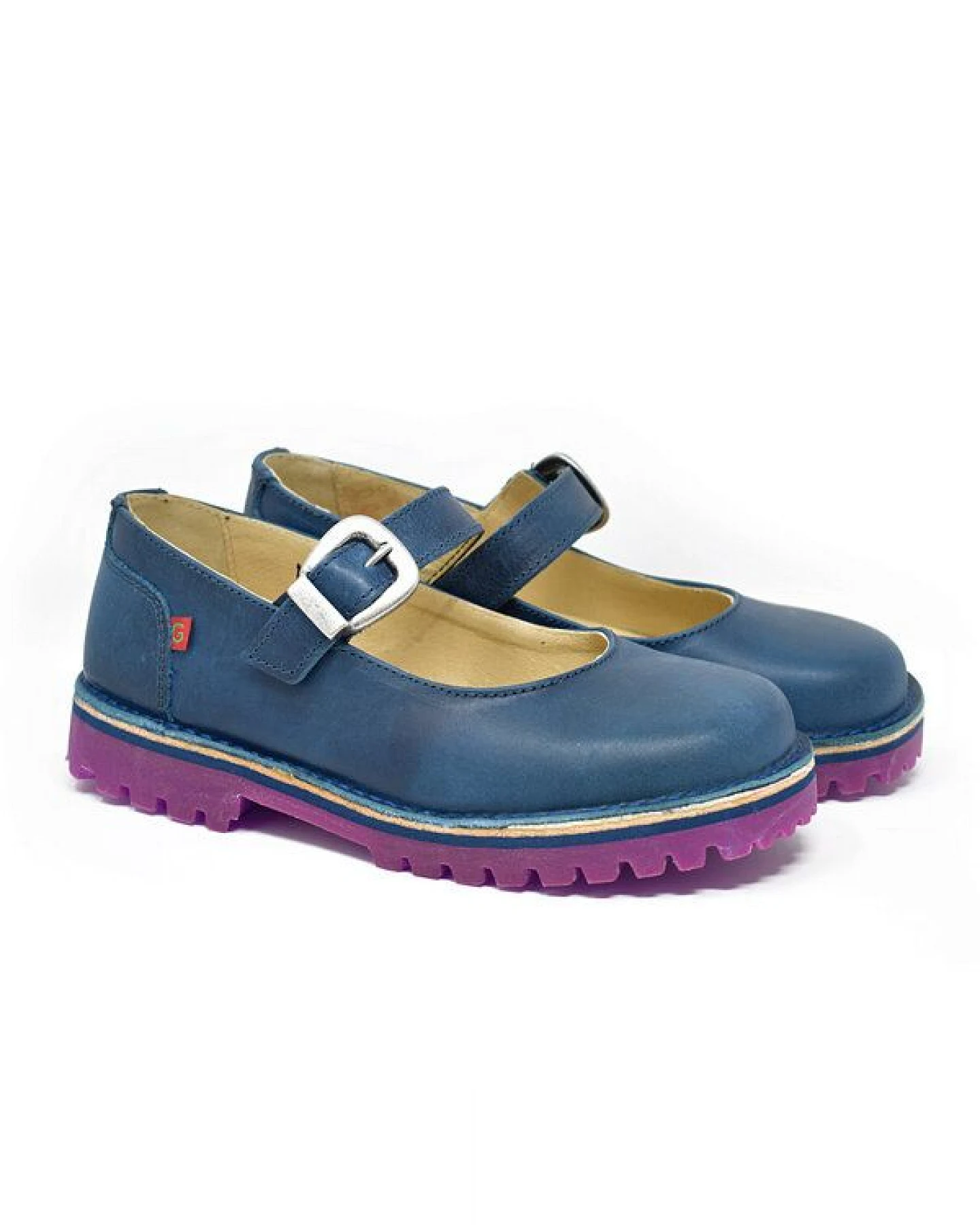 Grünbein Shoes Spangen-Ballerinas Vivienne lose Einlage blau-lila – Ansicht 4