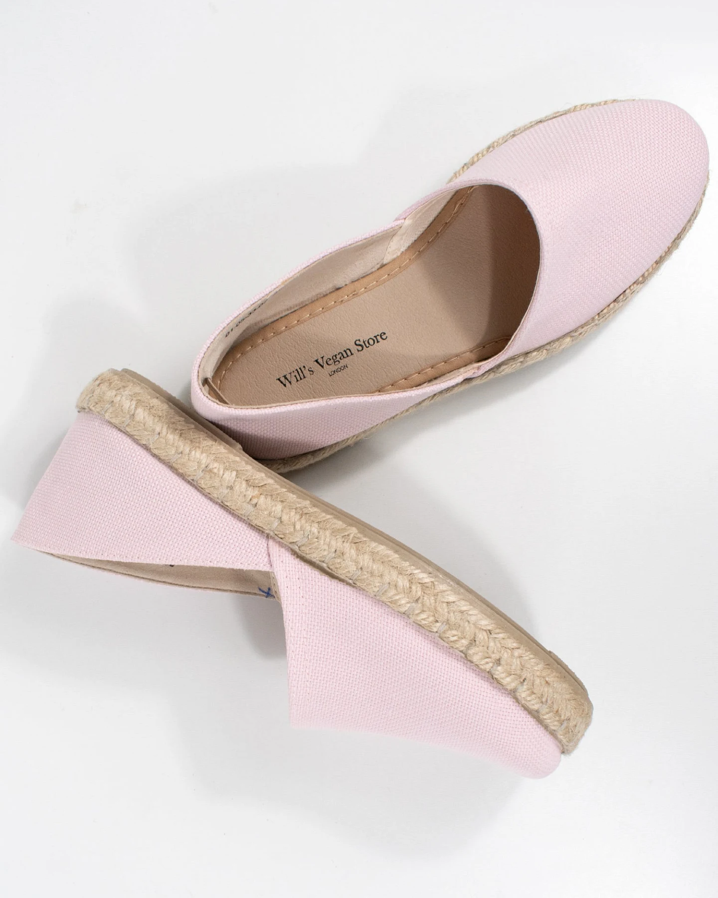 Will's Vegan Store Damen vegan Espadrille Sandalen Canvas Altrosa – Ansicht 2