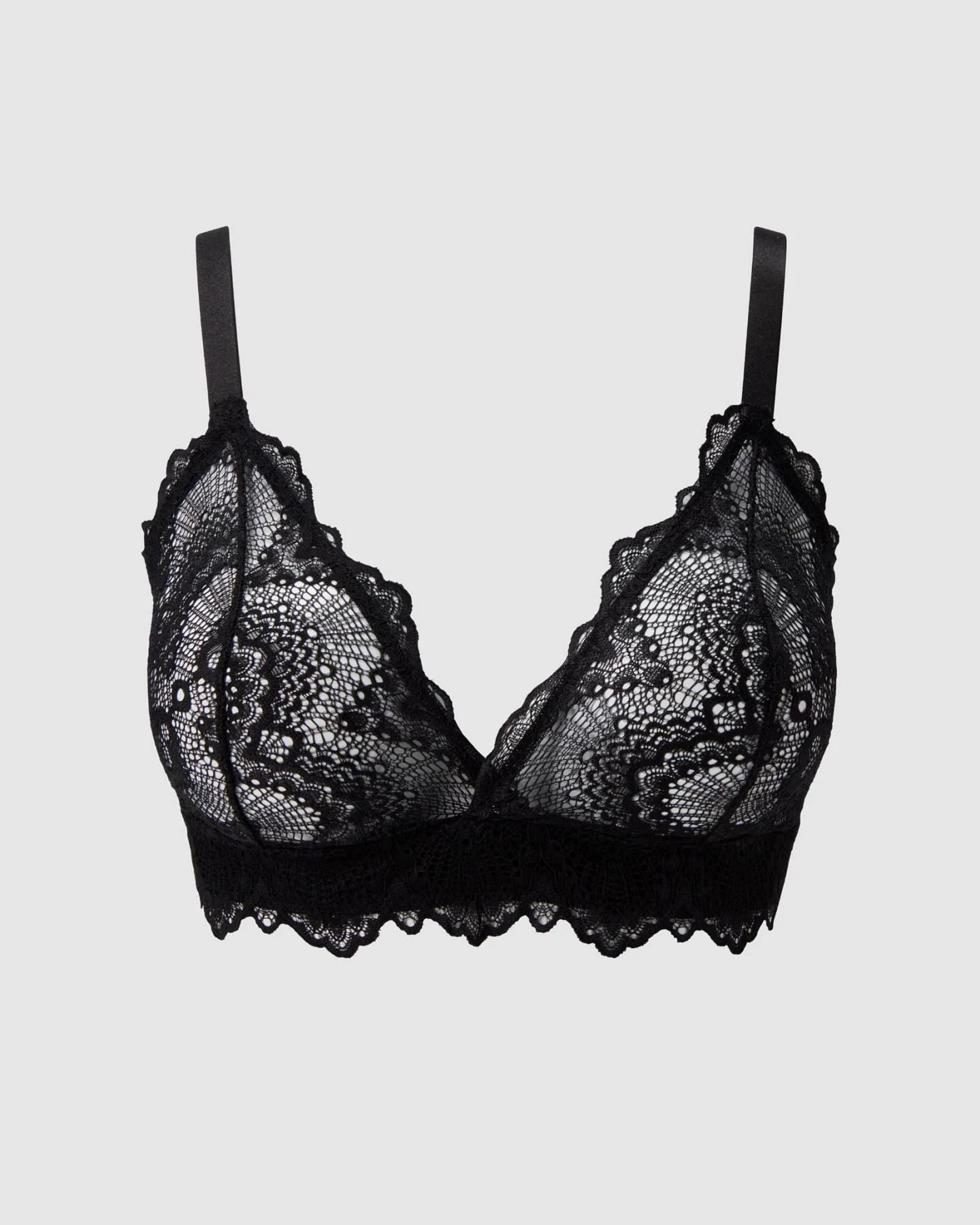 Understatement Damen vegan Bralette Lace Triangle Plus Schwarz – Ansicht 2