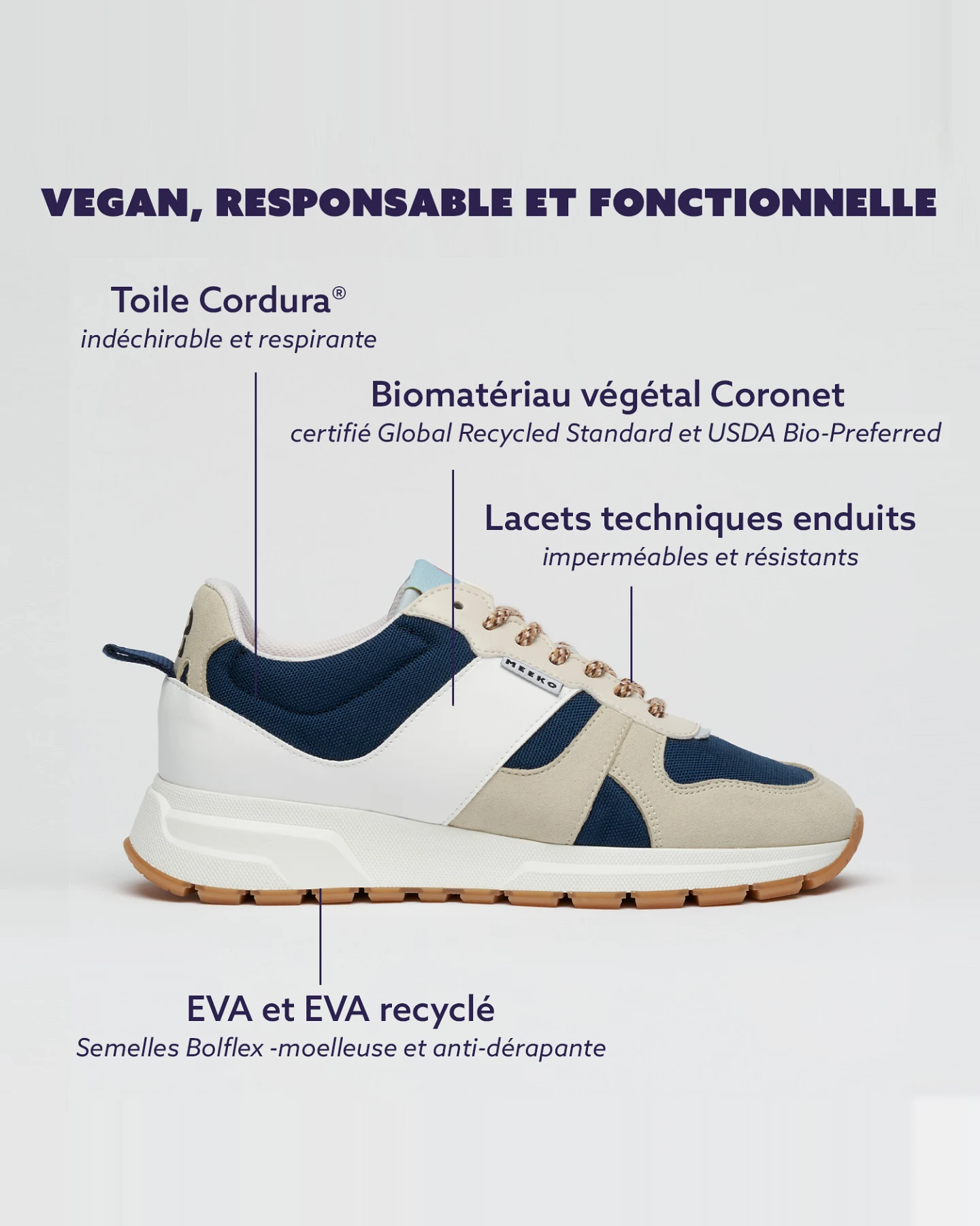 MEEKO Herren vegan Sneaker Coco Pongo Cordura Ocean – Ansicht 2
