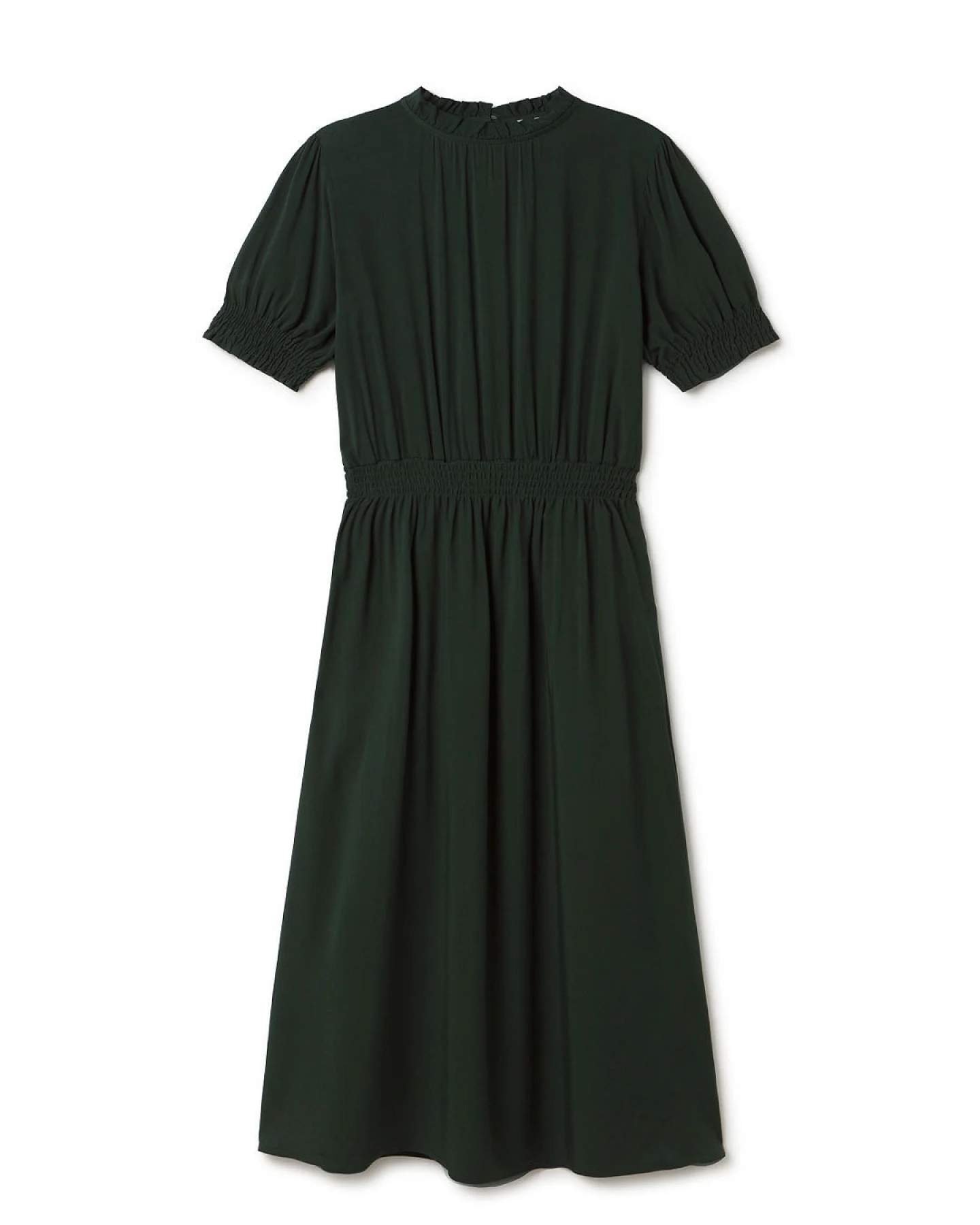 TWOTHIRDS Damen vegan Kleid Grassholm Dunkelgrün – Ansicht 2