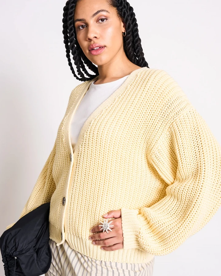 JAN 'N JUNE Damen vegan Strickjacke Lena Gelb