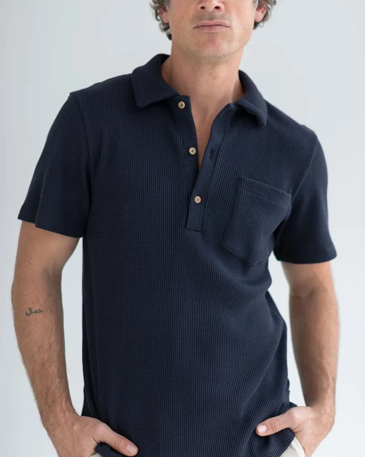 TWOTHIRDS Herren vegan Poloshirt Canning Dark Navy