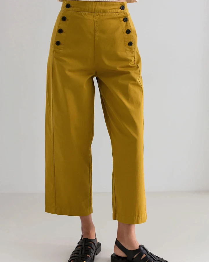 TWOTHIRDS Damen vegan Hose Ulva Senfgelb