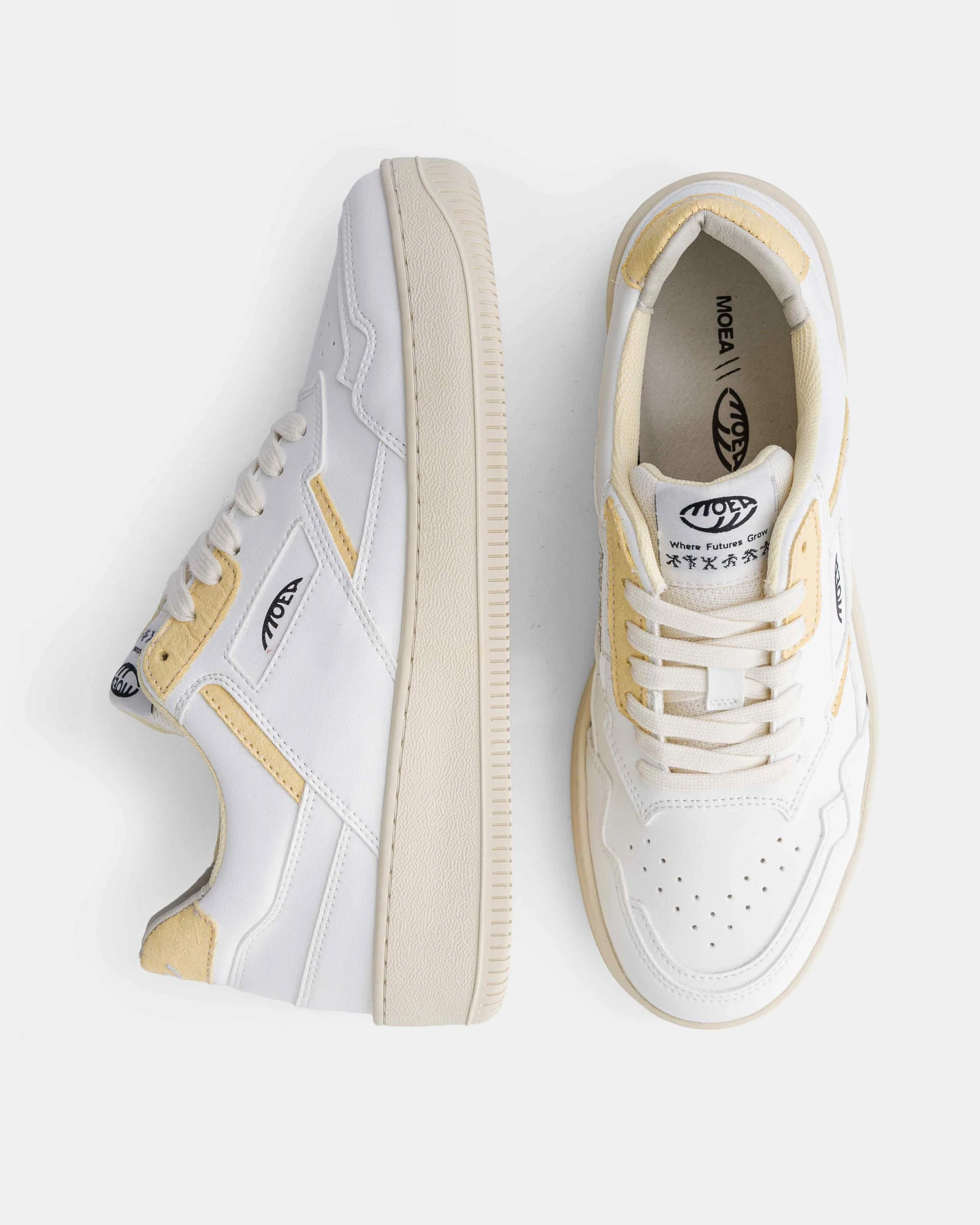 MoEa Herren vegan Sneaker Origin White & Yellow Pineapple – Ansicht 2
