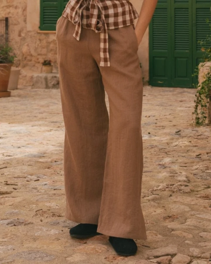 AmourLinen Damen vegan Hose Leah Rosy Brown