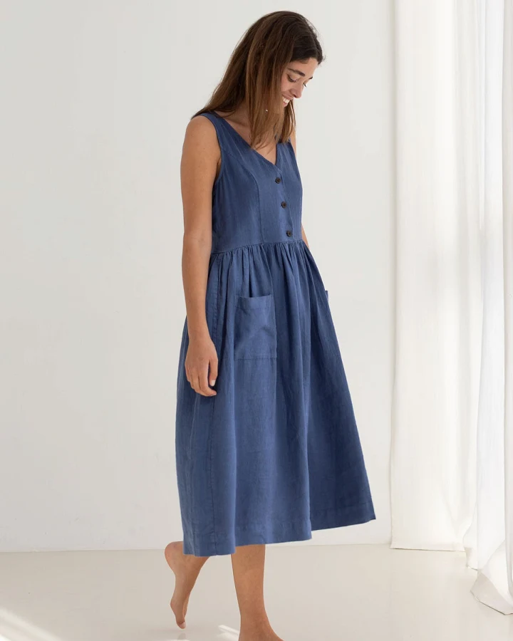 TWOTHIRDS Damen vegan Kleid Patara Blaubeere