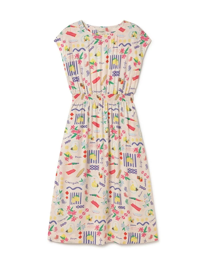 TWOTHIRDS Damen vegan Kleid Biodola Chiringuito Druck