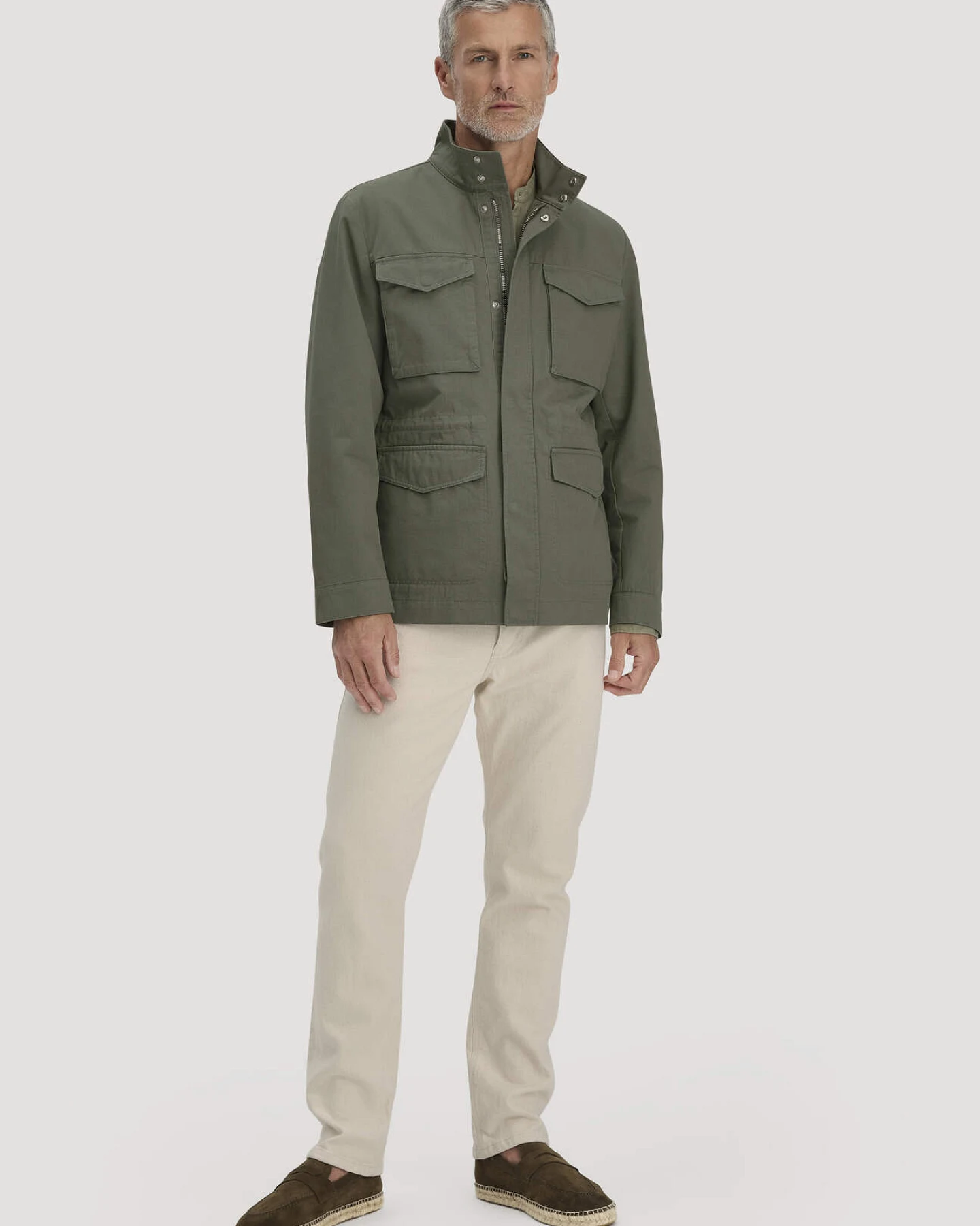 hessnatur Herren Field Jacket Regular aus Bio-Baumwolle - grün - Größe 56 – Ansicht 2
