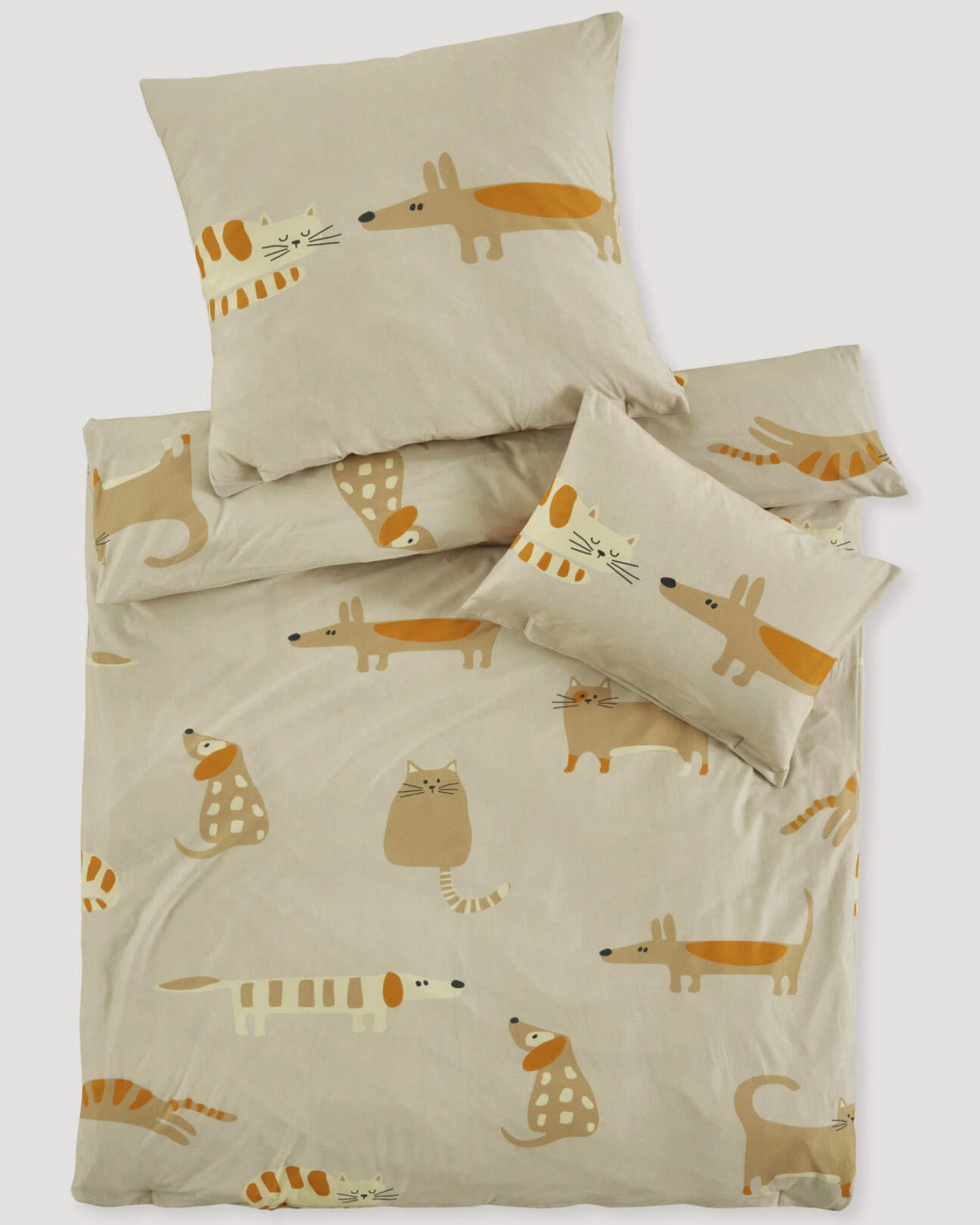 hessnatur Baby Jersey Bettwäsche aus Bio-Baumwolle - beige - Größe 100x135 / 40x60 cm – Ansicht 2